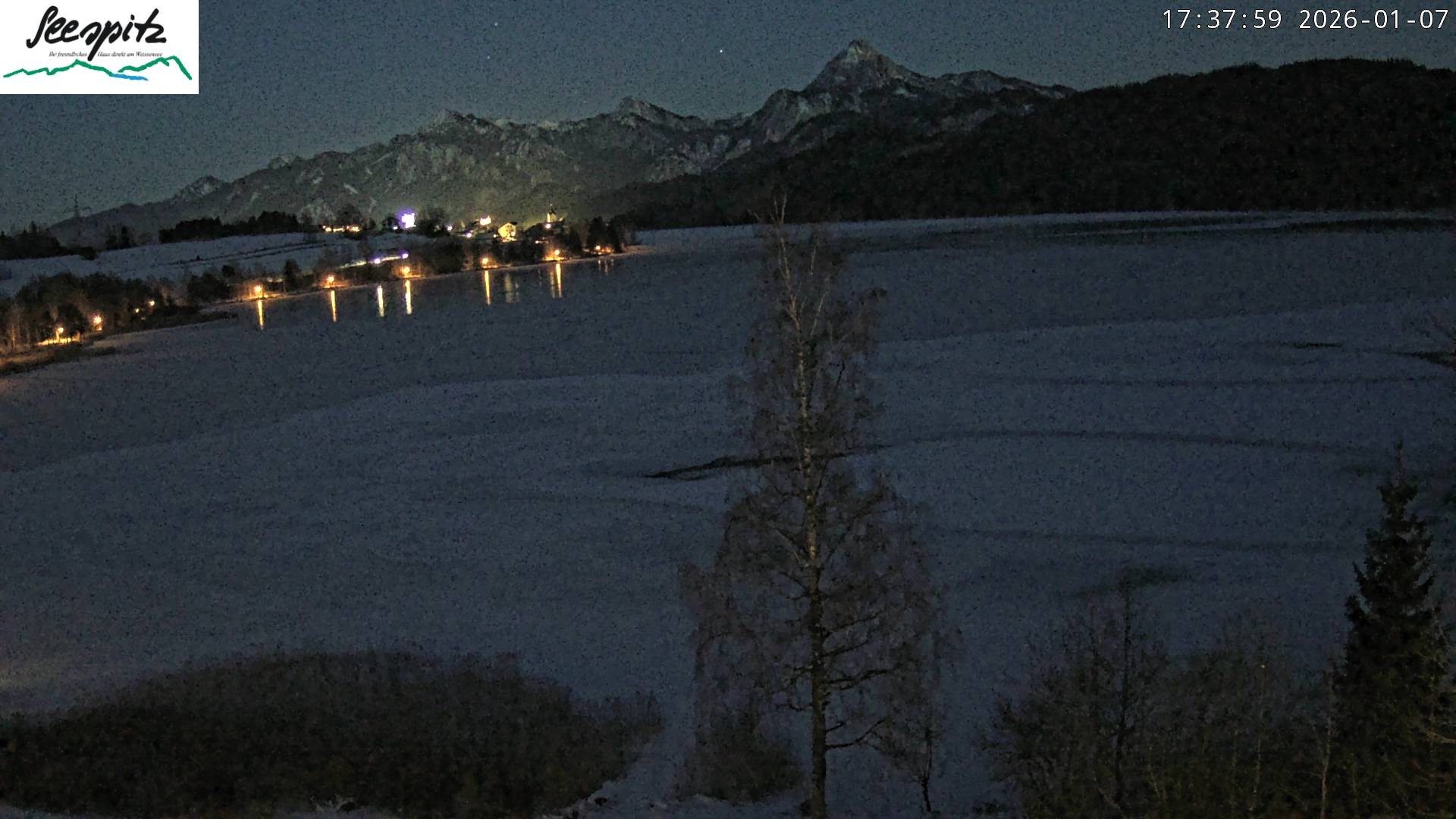 Archiv Foto Webcam Füssen: Blick auf den Weißensee vom Hotel Seespitz