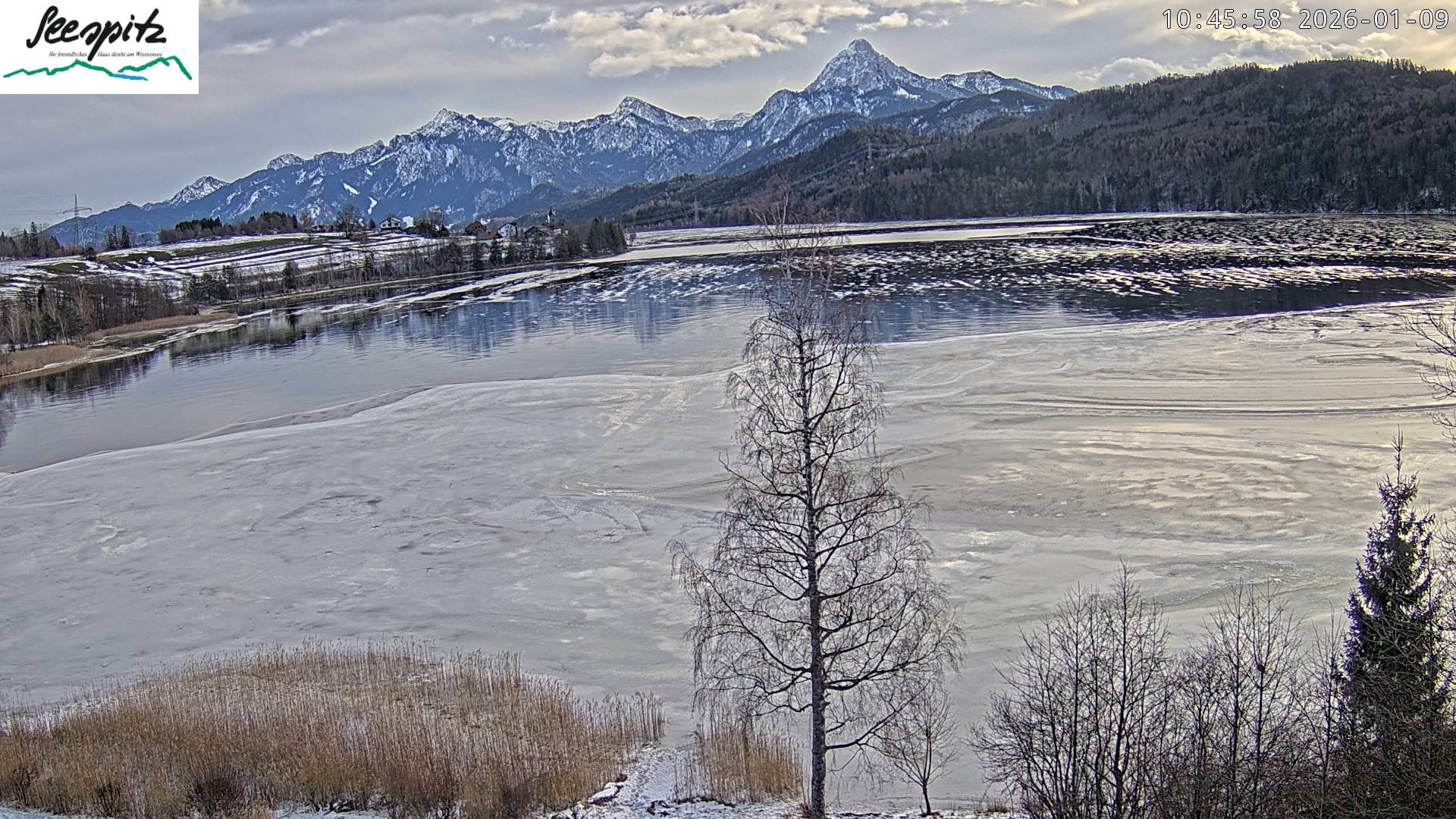 Archiv Foto Webcam Füssen: Blick auf den Weißensee vom Hotel Seespitz