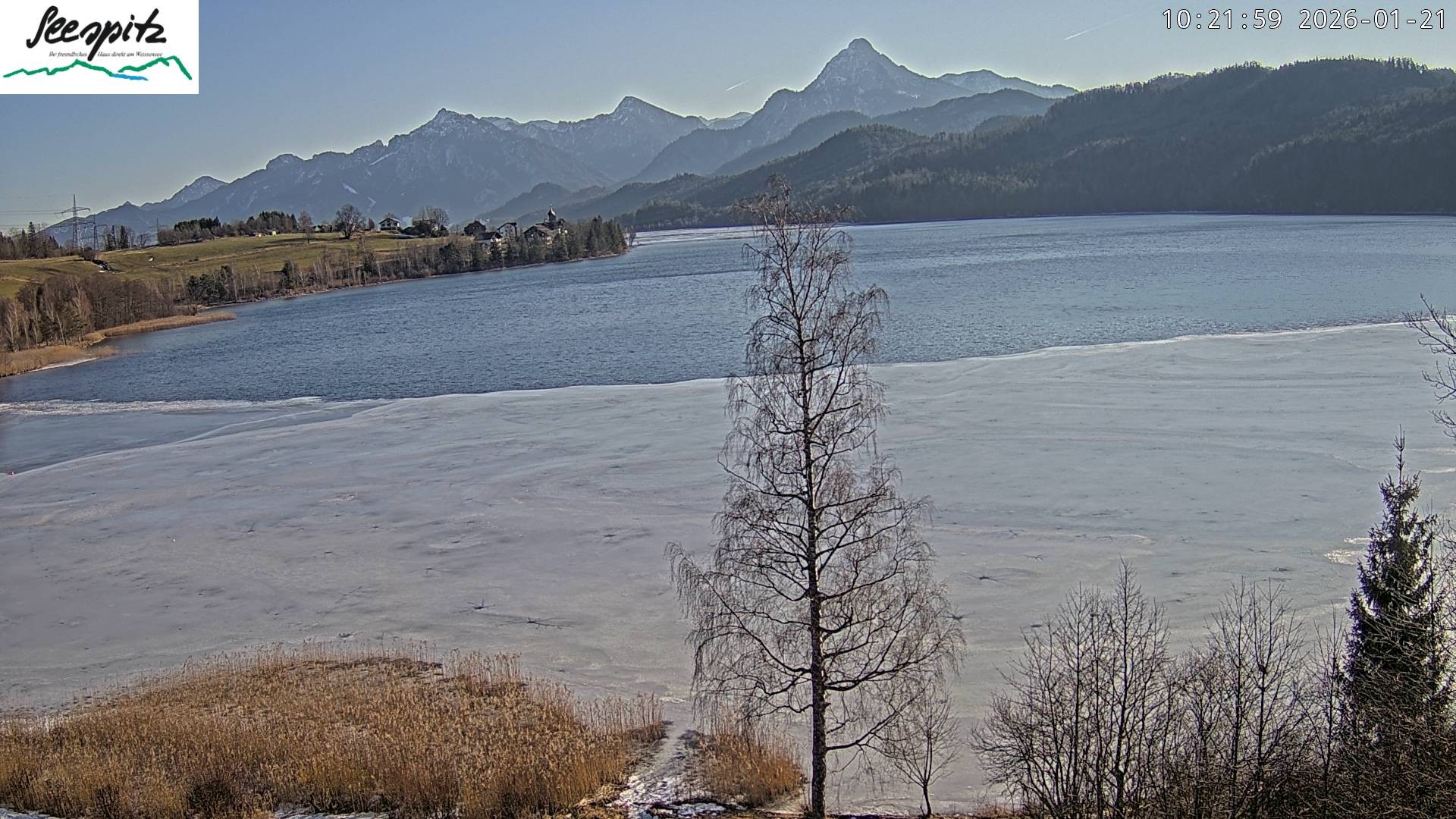 Archiv Foto Webcam Füssen: Blick auf den Weißensee vom Hotel Seespitz