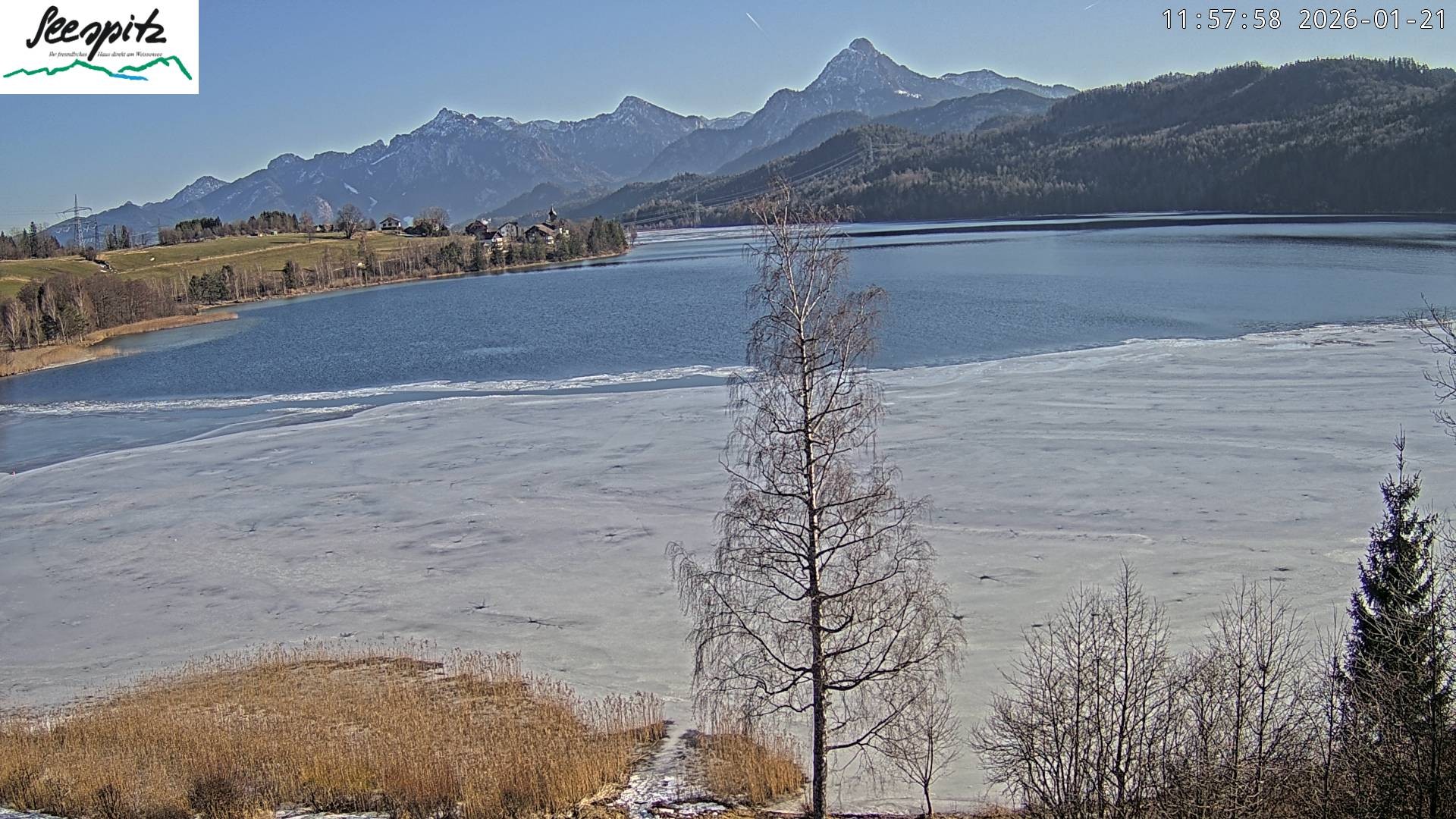 Archiv Foto Webcam Füssen: Blick auf den Weißensee vom Hotel Seespitz