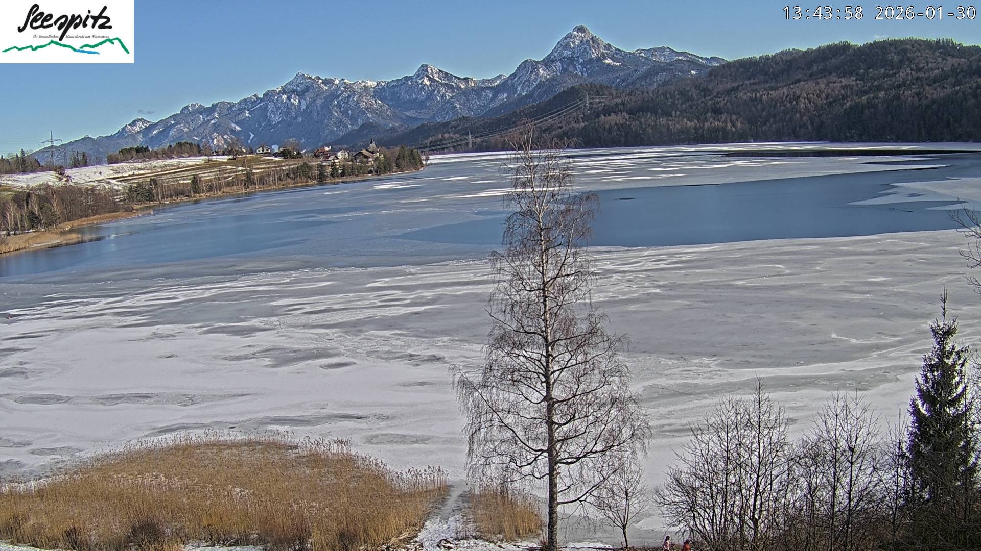 Archiv Foto Webcam Füssen: Blick auf den Weißensee vom Hotel Seespitz