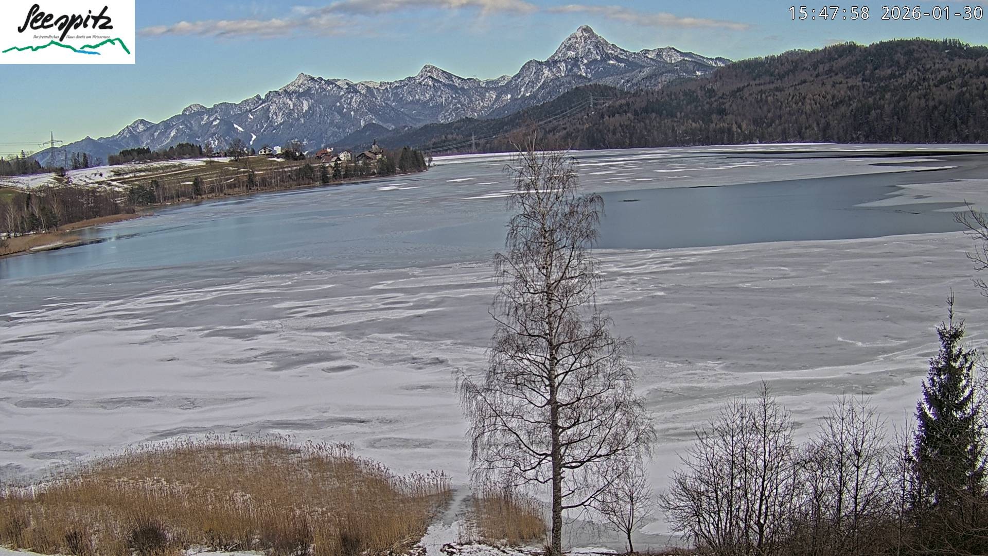 Archiv Foto Webcam Füssen: Blick auf den Weißensee vom Hotel Seespitz