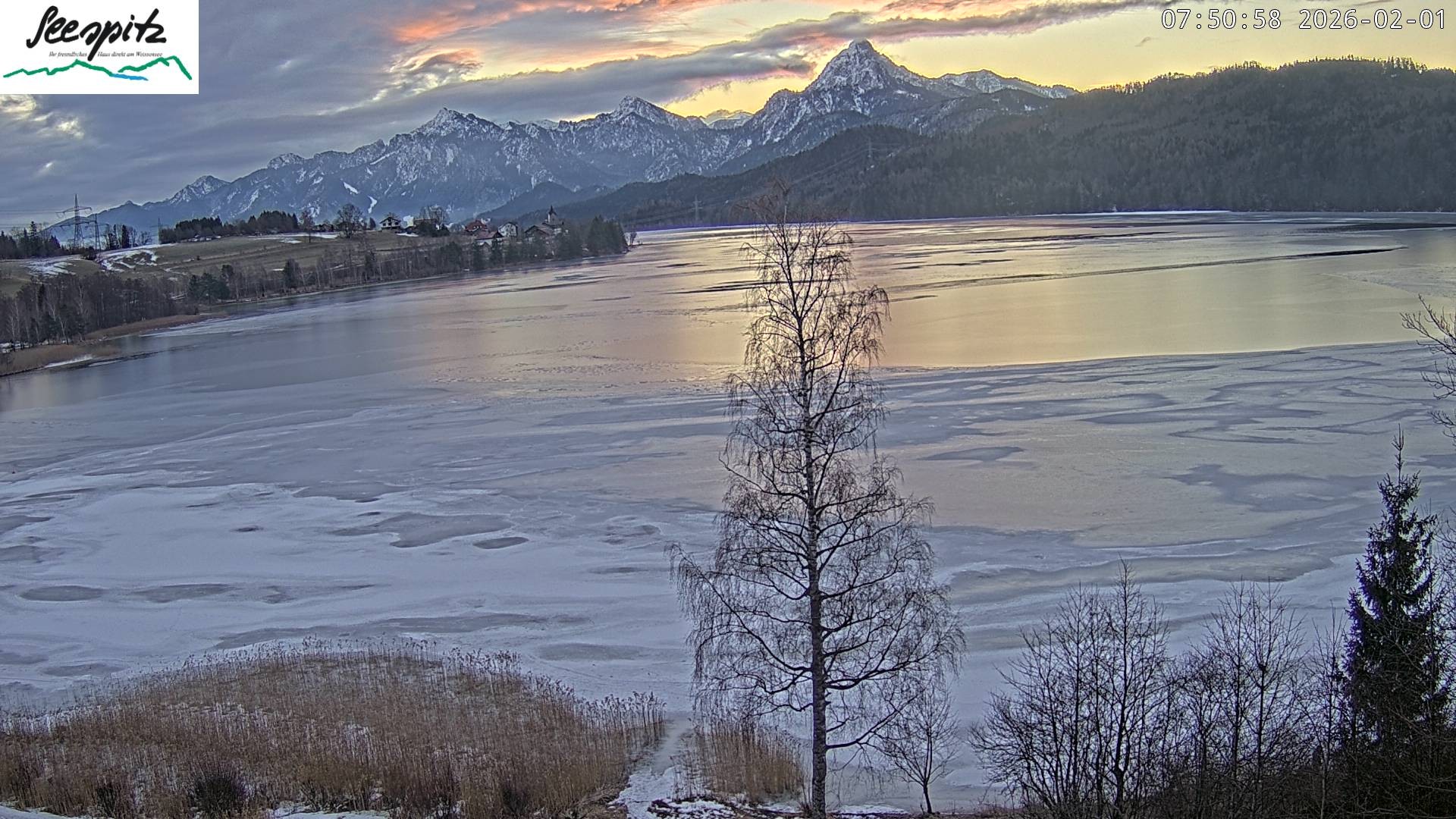Archiv Foto Webcam Füssen: Blick auf den Weißensee vom Hotel Seespitz