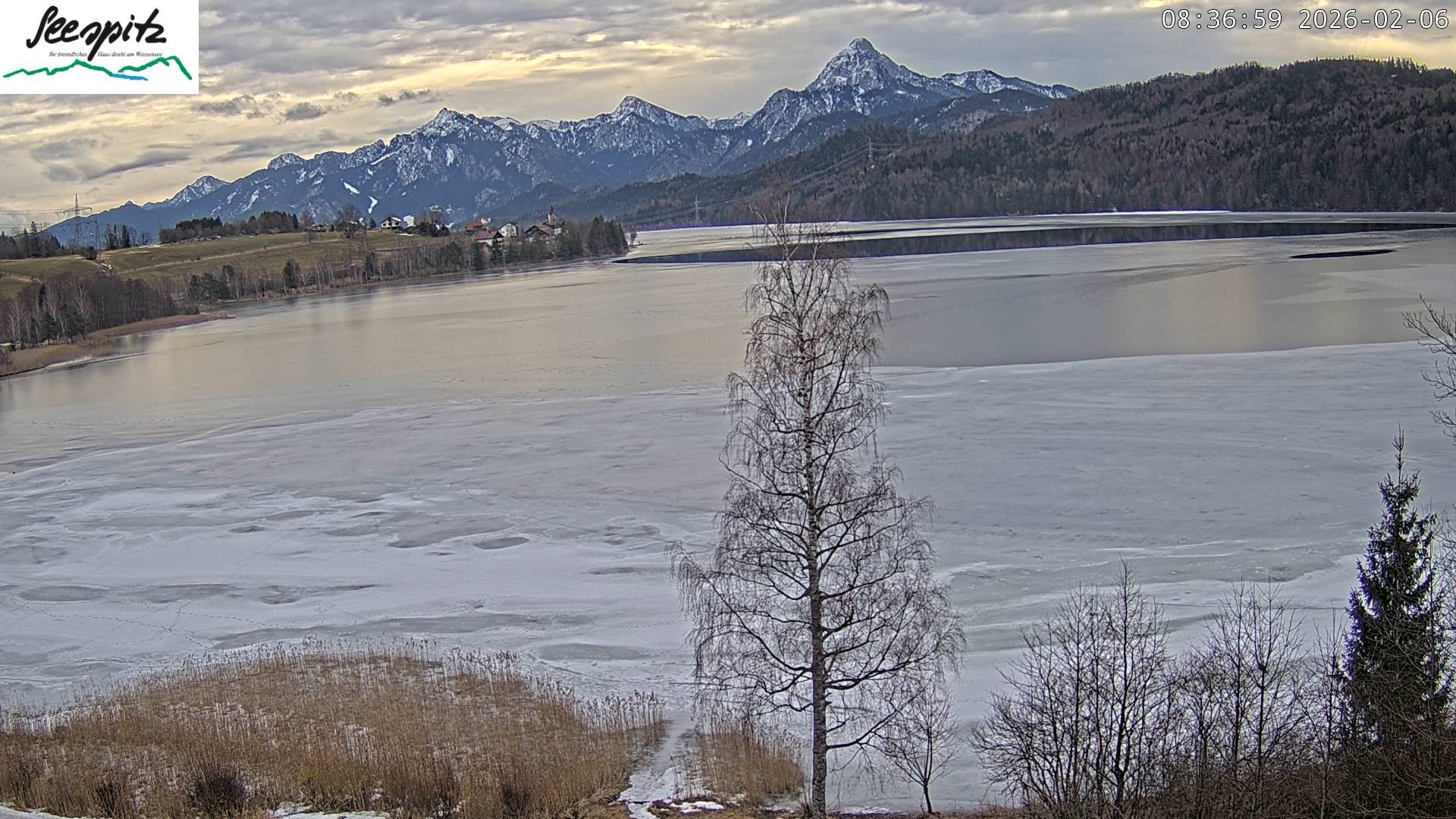 Archiv Foto Webcam Füssen: Blick auf den Weißensee vom Hotel Seespitz