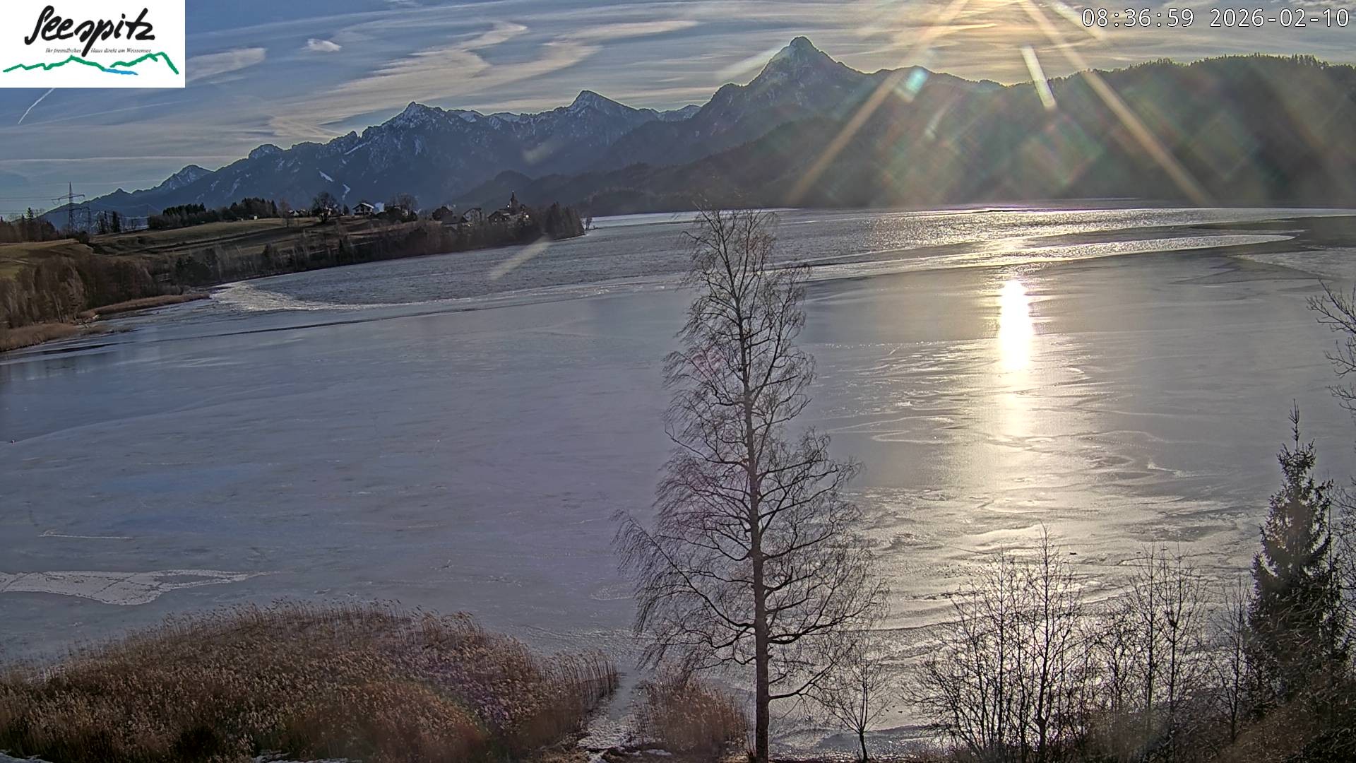 Archiv Foto Webcam Füssen: Blick auf den Weißensee vom Hotel Seespitz
