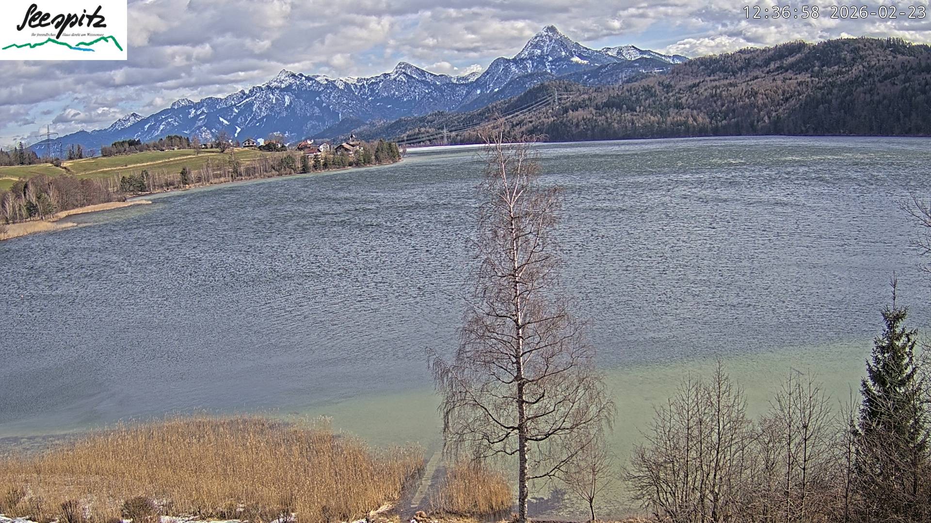 Archiv Foto Webcam Füssen: Blick auf den Weißensee vom Hotel Seespitz