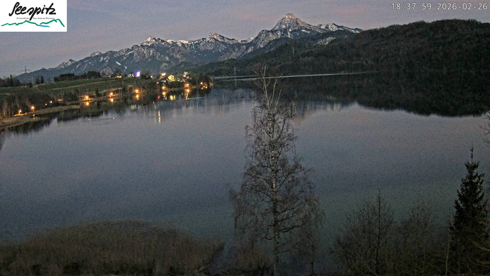 Archiv Foto Webcam Füssen: Blick auf den Weißensee vom Hotel Seespitz