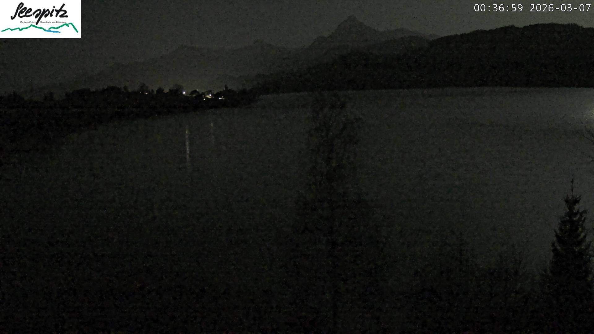 Archiv Foto Webcam Füssen: Blick auf den Weißensee vom Hotel Seespitz