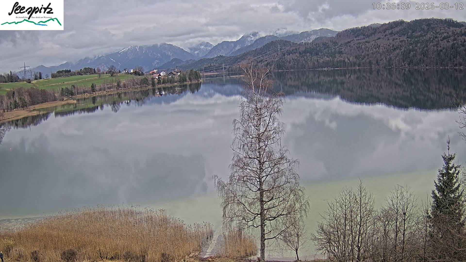 Archiv Foto Webcam Füssen: Blick auf den Weißensee vom Hotel Seespitz