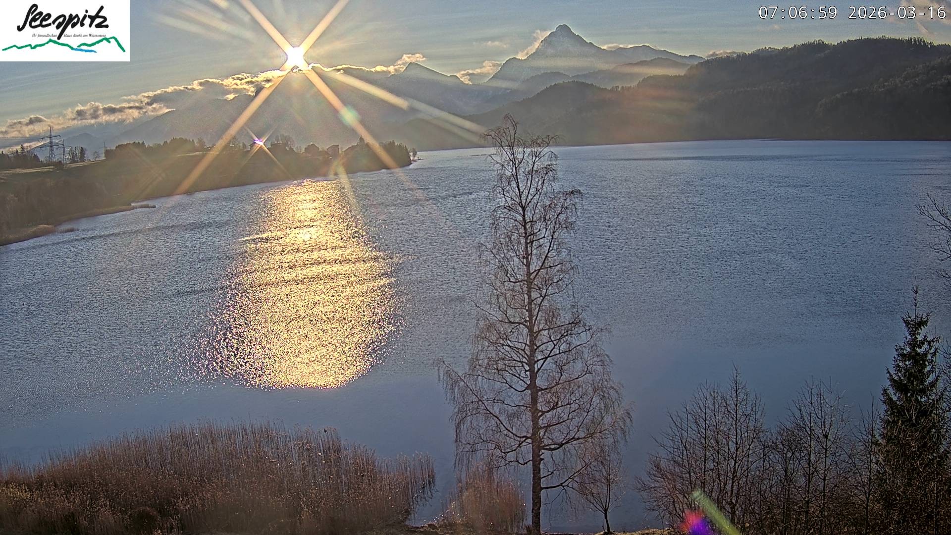 Archiv Foto Webcam Füssen: Blick auf den Weißensee vom Hotel Seespitz