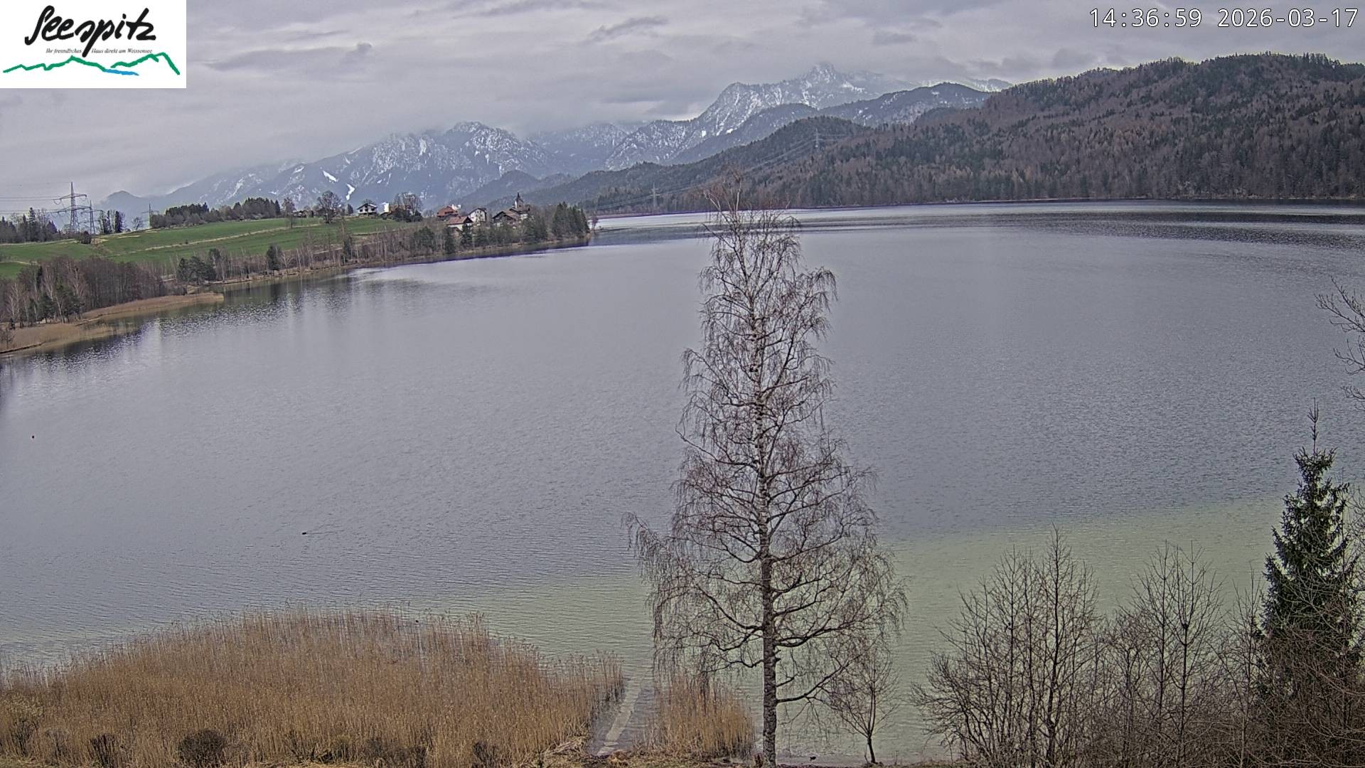 Archiv Foto Webcam Füssen: Blick auf den Weißensee vom Hotel Seespitz
