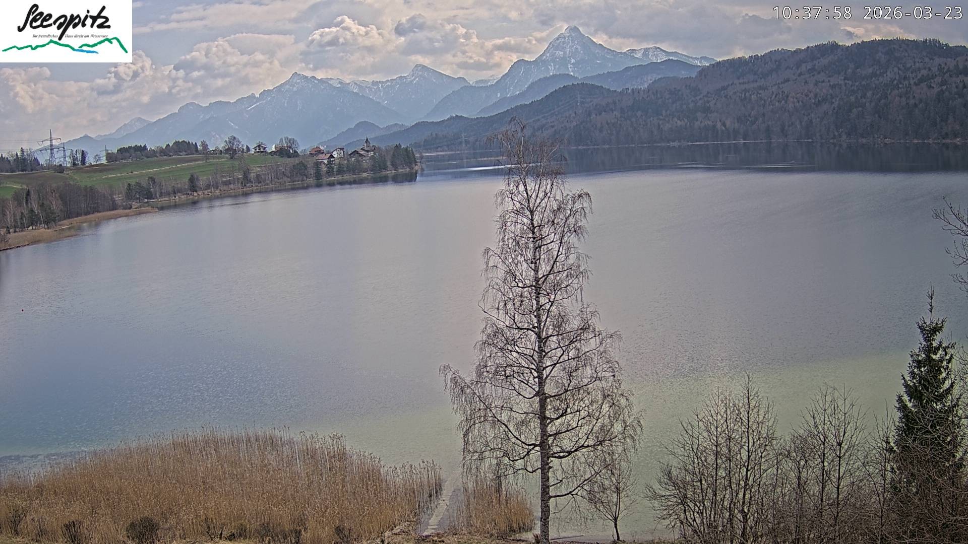 Archiv Foto Webcam Füssen: Blick auf den Weißensee vom Hotel Seespitz