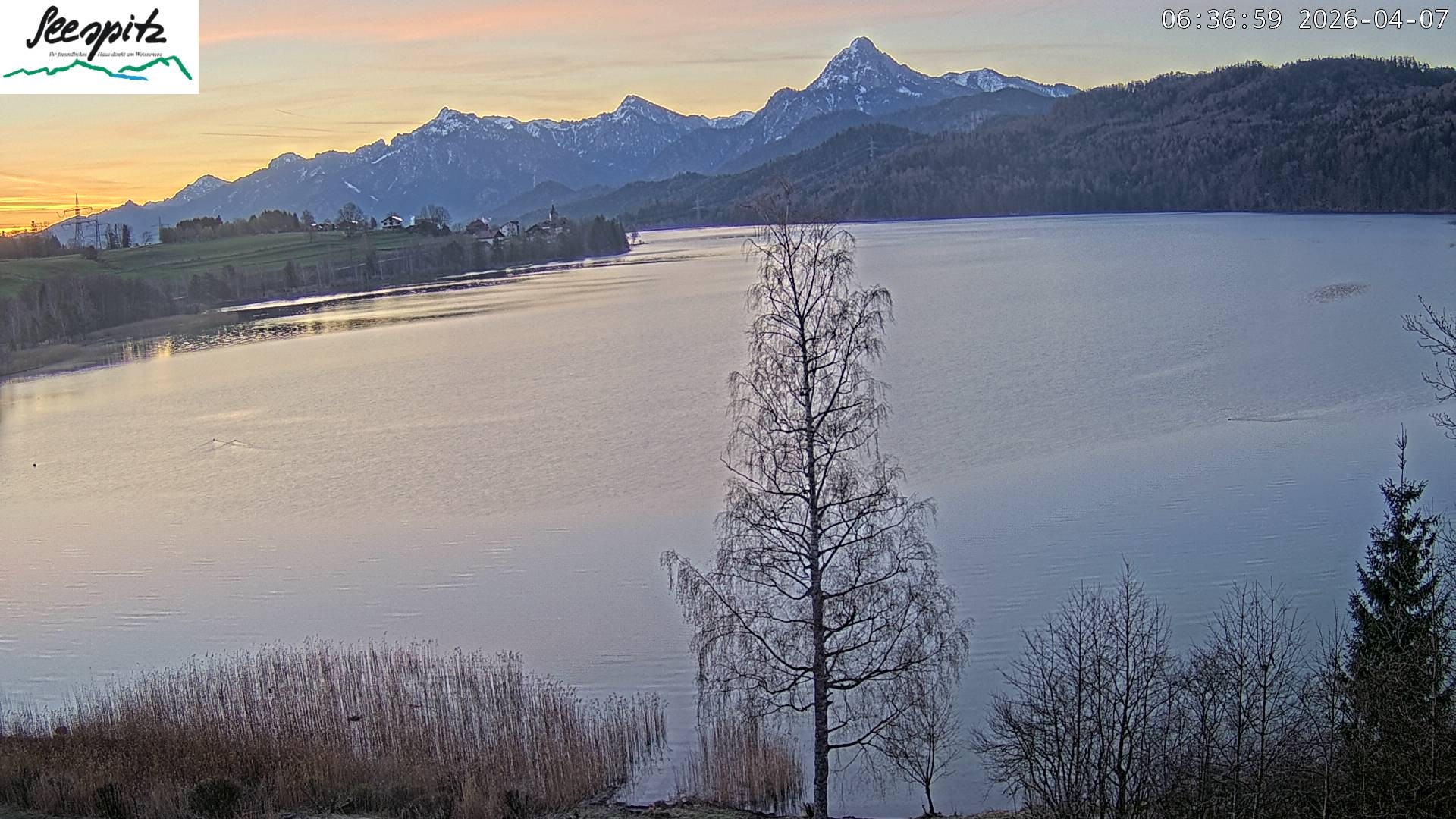 Archiv Foto Webcam Füssen: Blick auf den Weißensee vom Hotel Seespitz