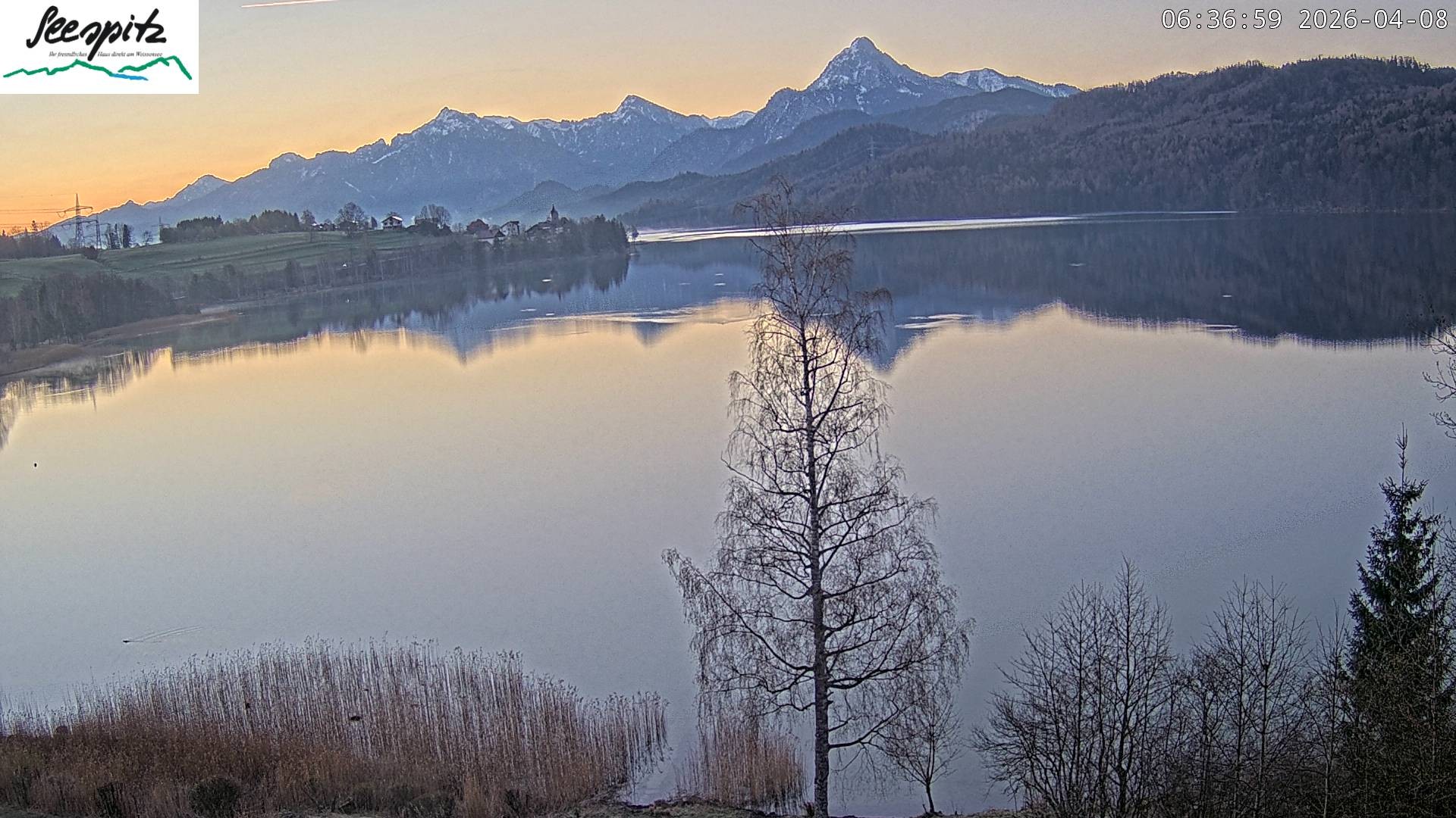Archiv Foto Webcam Füssen: Blick auf den Weißensee vom Hotel Seespitz