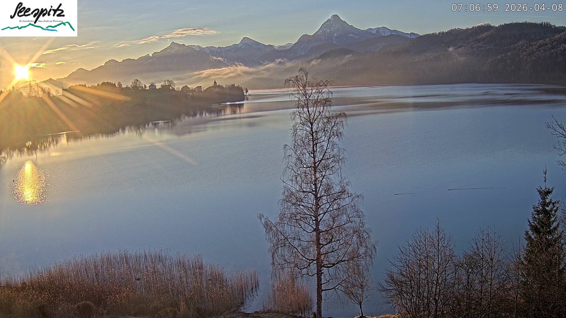 Archiv Foto Webcam Füssen: Blick auf den Weißensee vom Hotel Seespitz