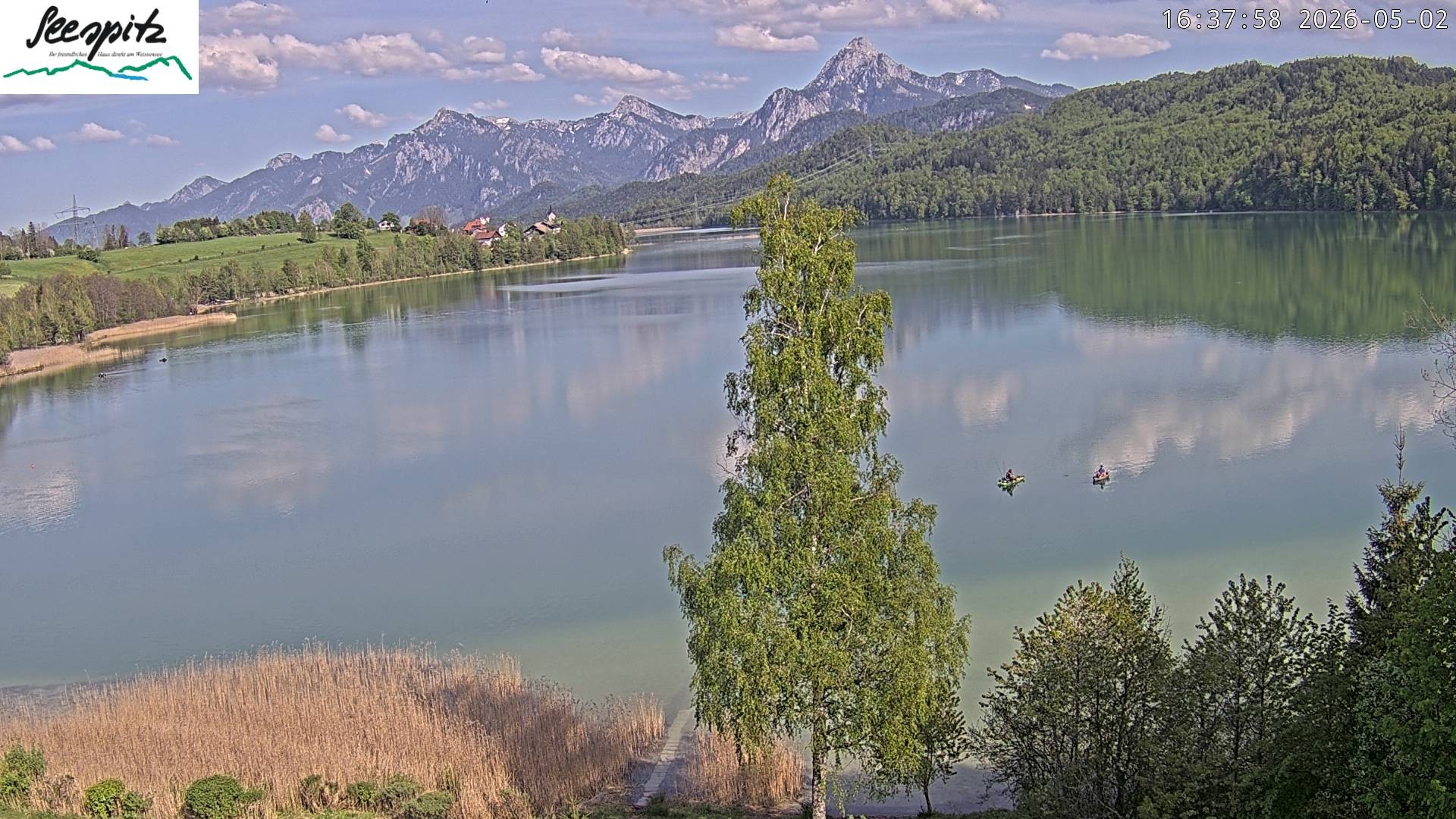 Archiv Foto Webcam Füssen: Blick auf den Weißensee vom Hotel Seespitz
