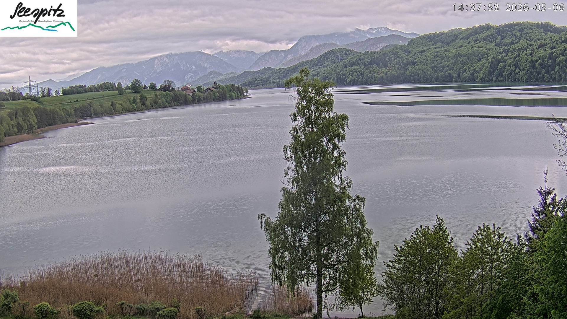 Archiv Foto Webcam Füssen: Blick auf den Weißensee vom Hotel Seespitz