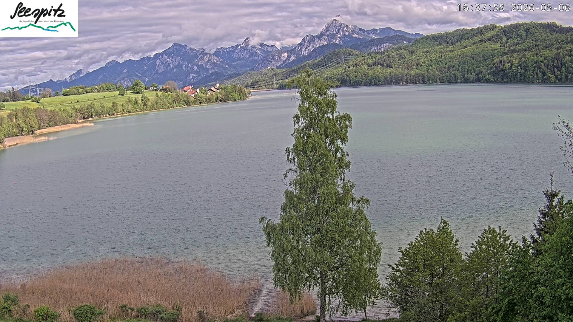 Archiv Foto Webcam Füssen: Blick auf den Weißensee vom Hotel Seespitz