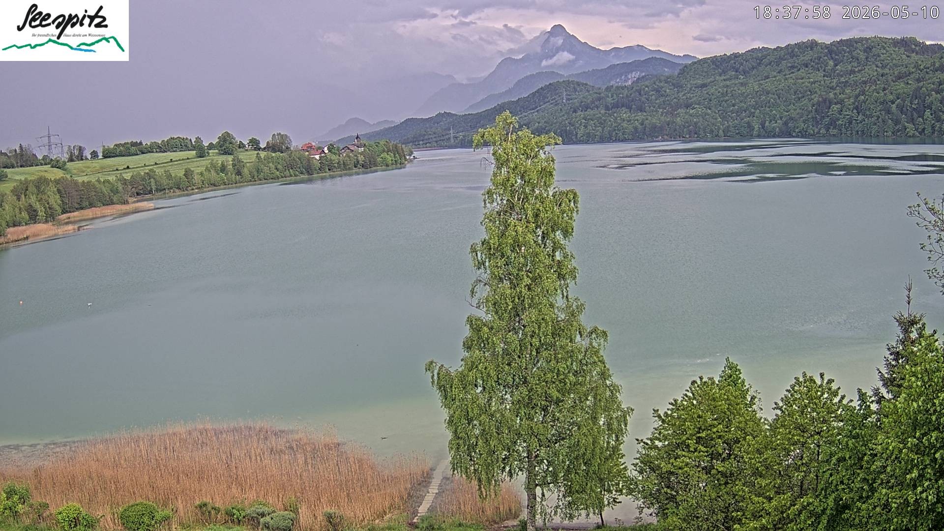 Archiv Foto Webcam Füssen: Blick auf den Weißensee vom Hotel Seespitz