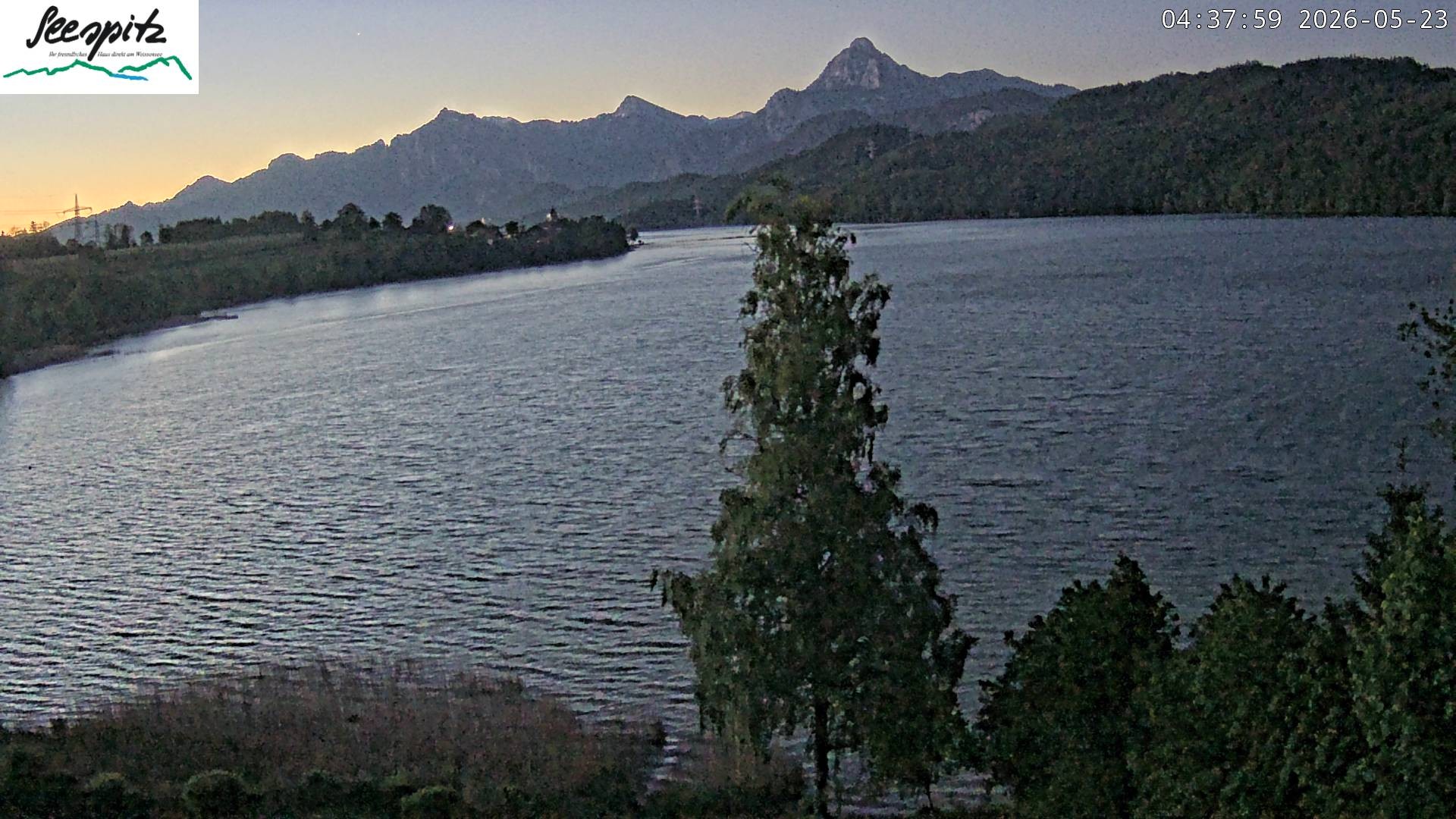 Archiv Foto Webcam Füssen: Blick auf den Weißensee vom Hotel Seespitz