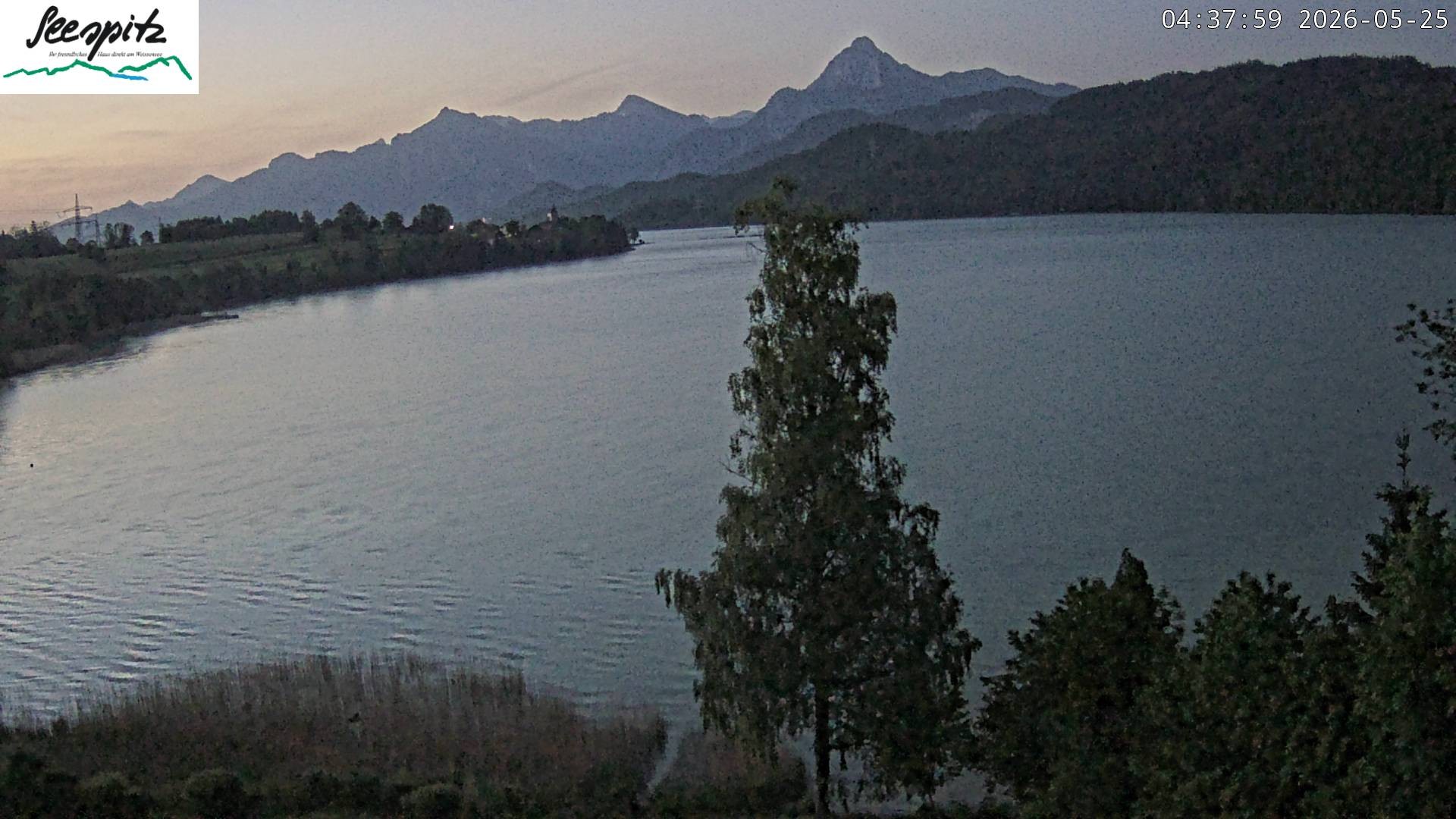 Archiv Foto Webcam Füssen: Blick auf den Weißensee vom Hotel Seespitz