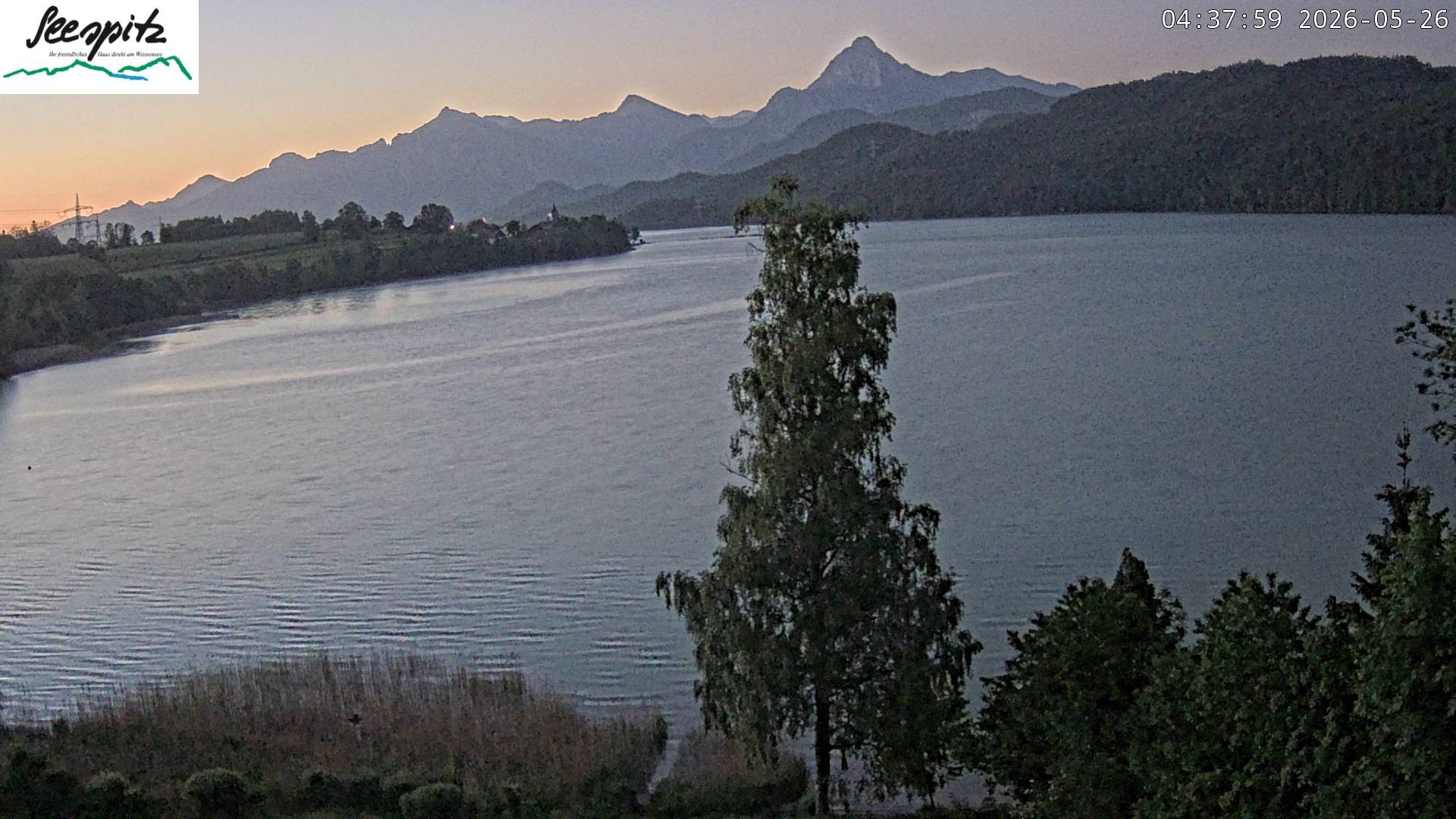 Archiv Foto Webcam Füssen: Blick auf den Weißensee vom Hotel Seespitz