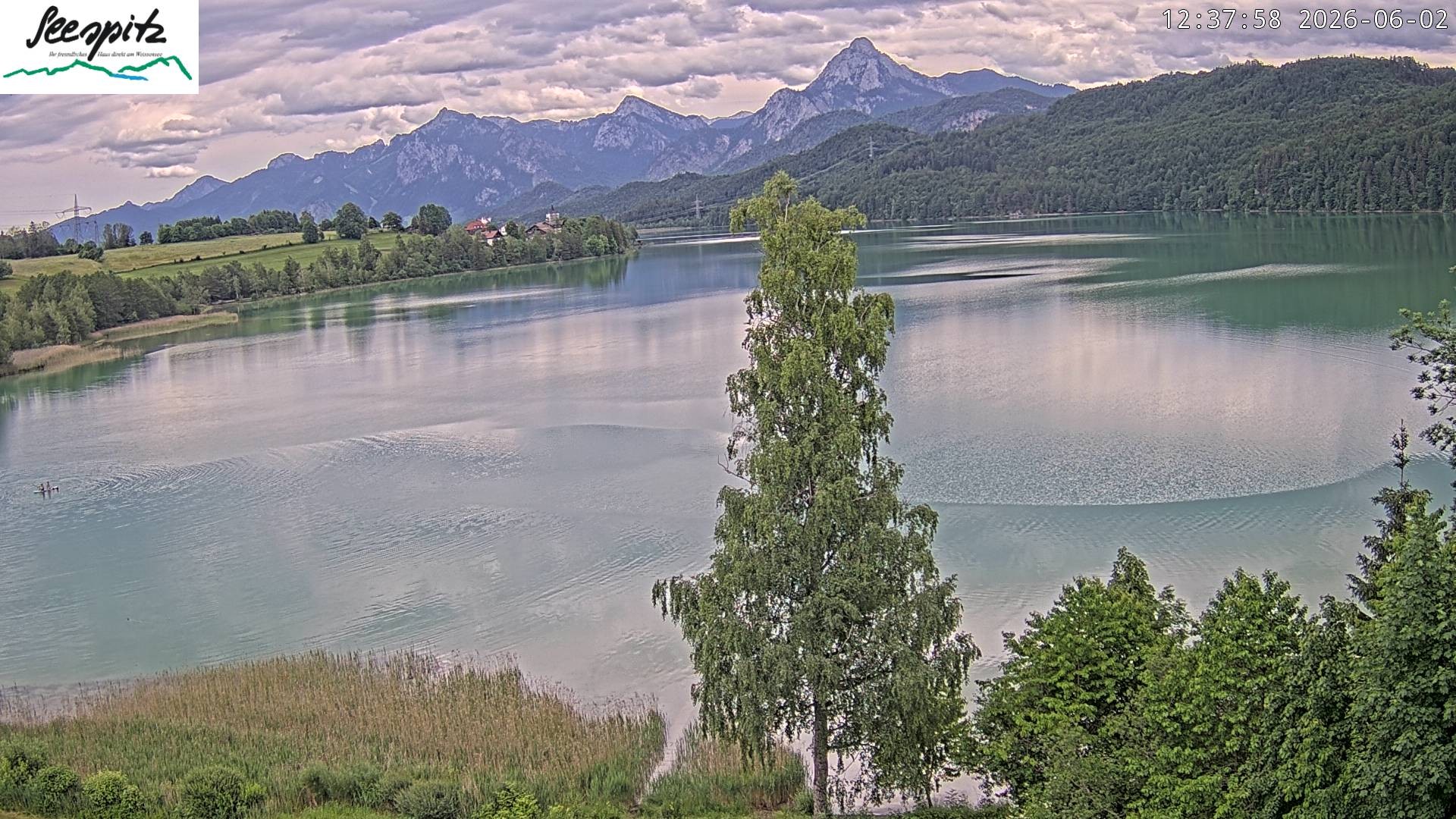 Archiv Foto Webcam Füssen: Blick auf den Weißensee vom Hotel Seespitz