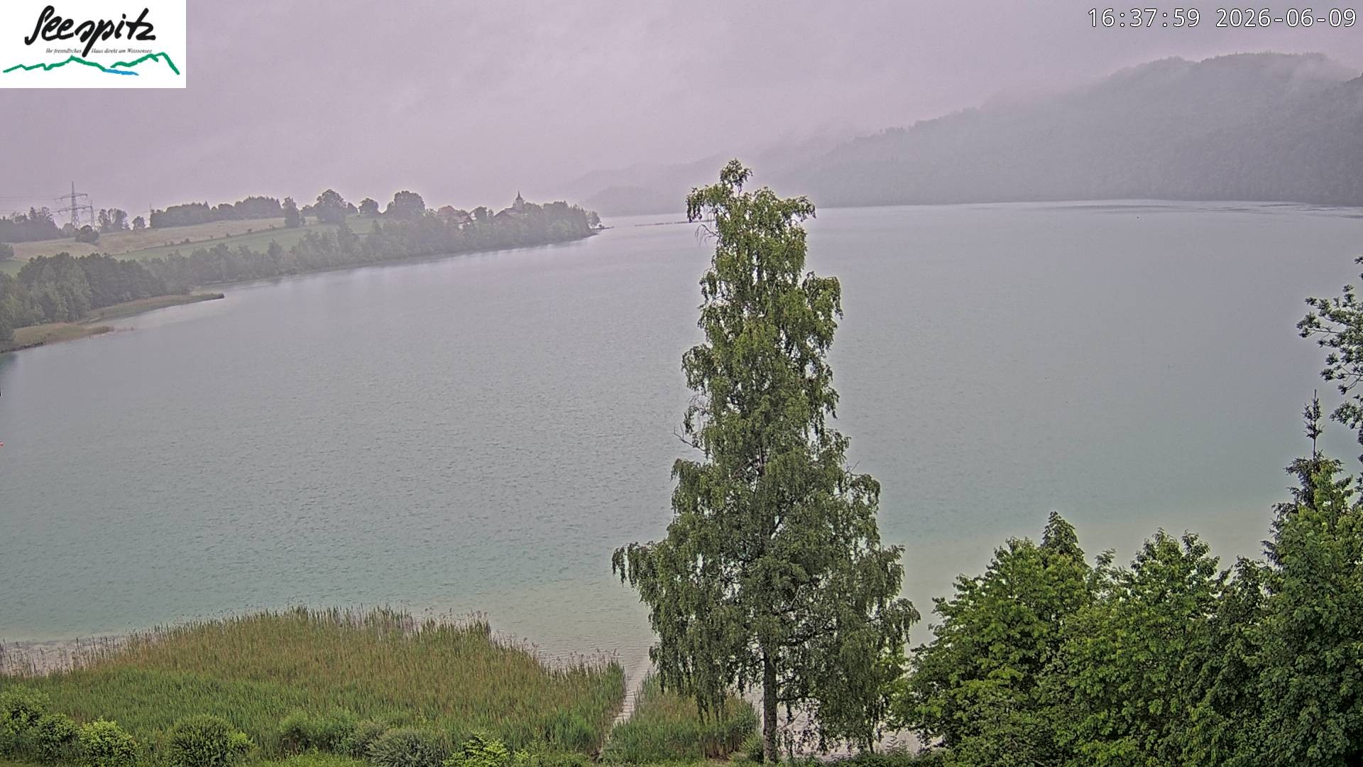 Archiv Foto Webcam Füssen: Blick auf den Weißensee vom Hotel Seespitz
