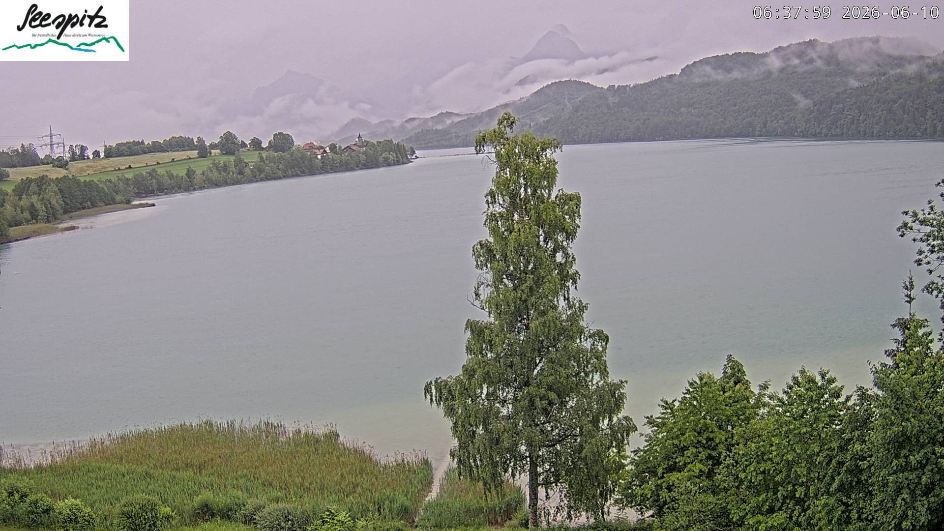 Archiv Foto Webcam Füssen: Blick auf den Weißensee vom Hotel Seespitz