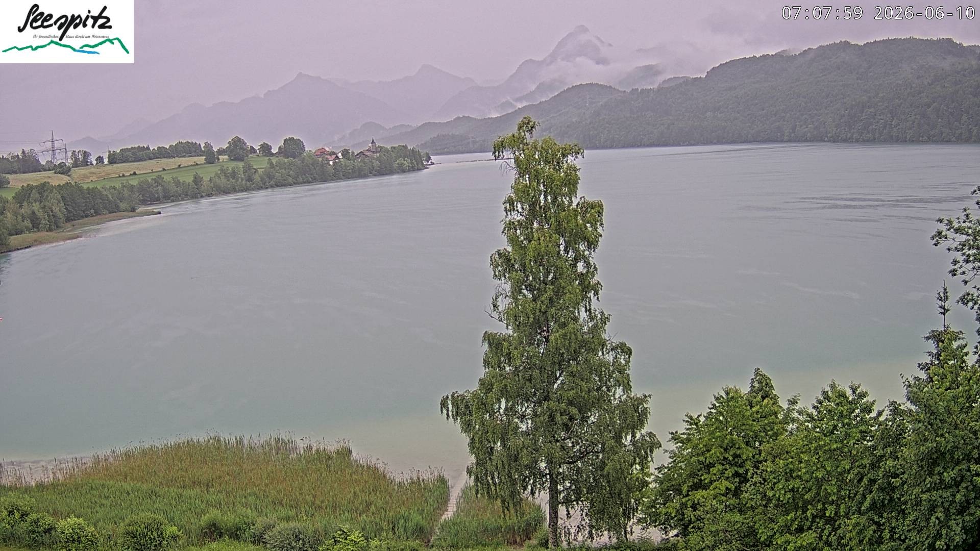 Archiv Foto Webcam Füssen: Blick auf den Weißensee vom Hotel Seespitz