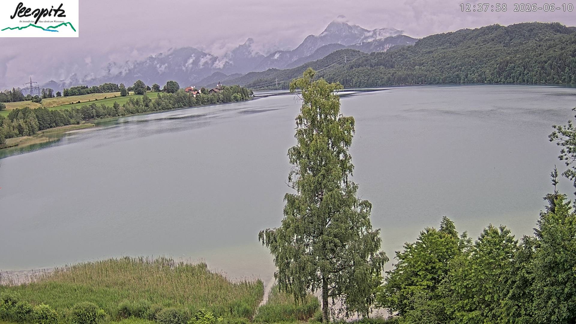 Archiv Foto Webcam Füssen: Blick auf den Weißensee vom Hotel Seespitz