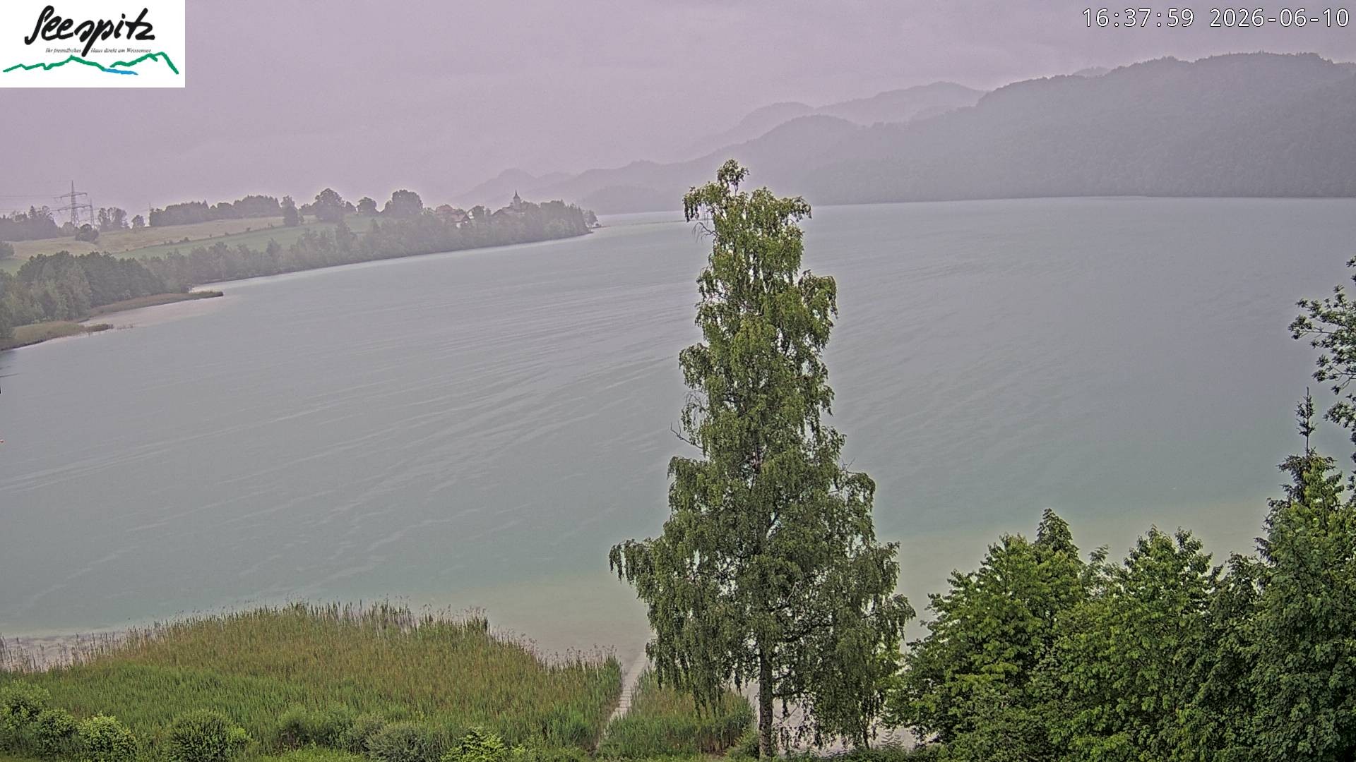 Archiv Foto Webcam Füssen: Blick auf den Weißensee vom Hotel Seespitz