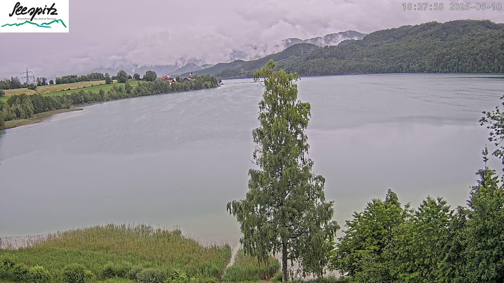 Archiv Foto Webcam Füssen: Blick auf den Weißensee vom Hotel Seespitz