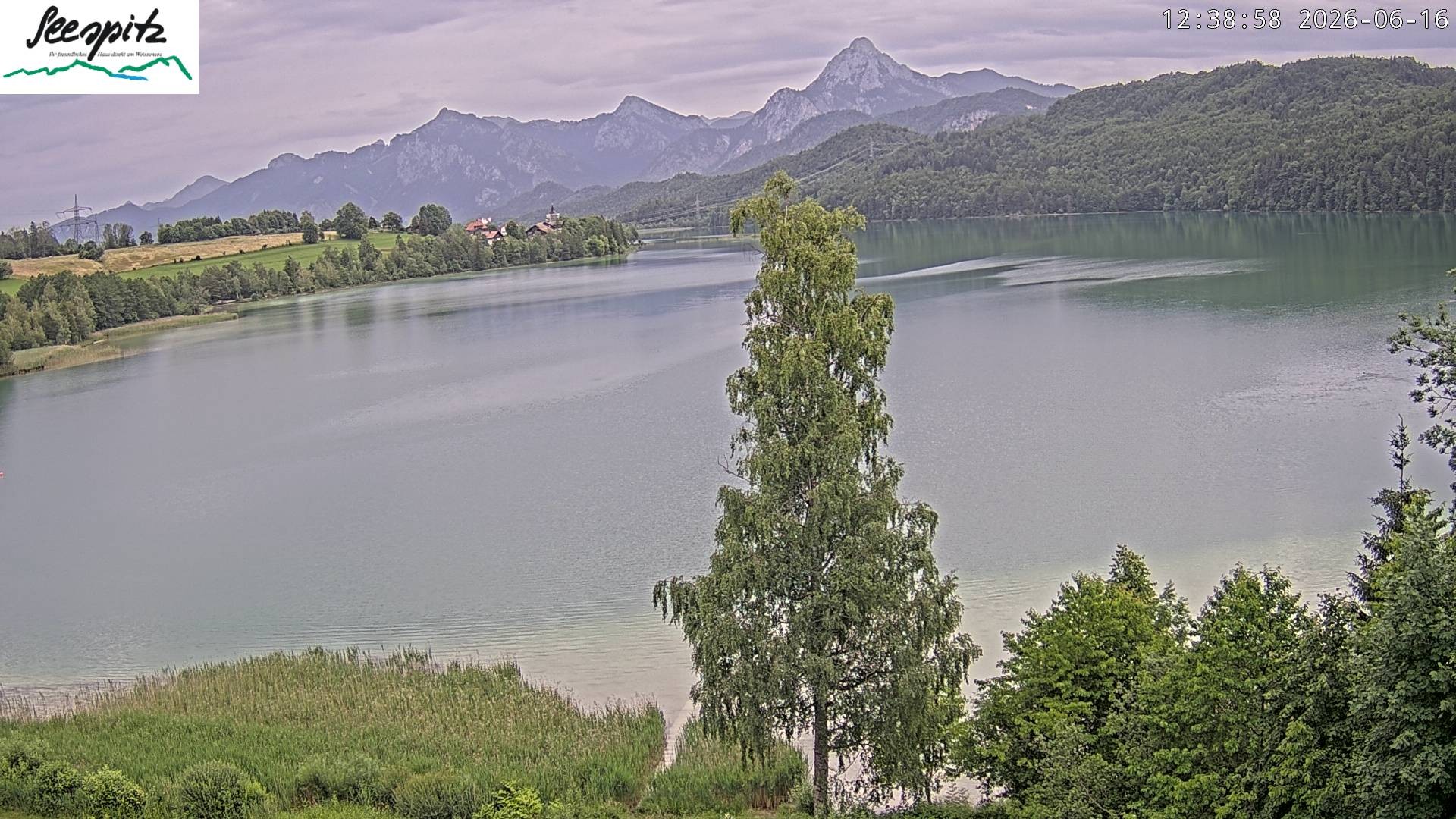 Archiv Foto Webcam Füssen: Blick auf den Weißensee vom Hotel Seespitz