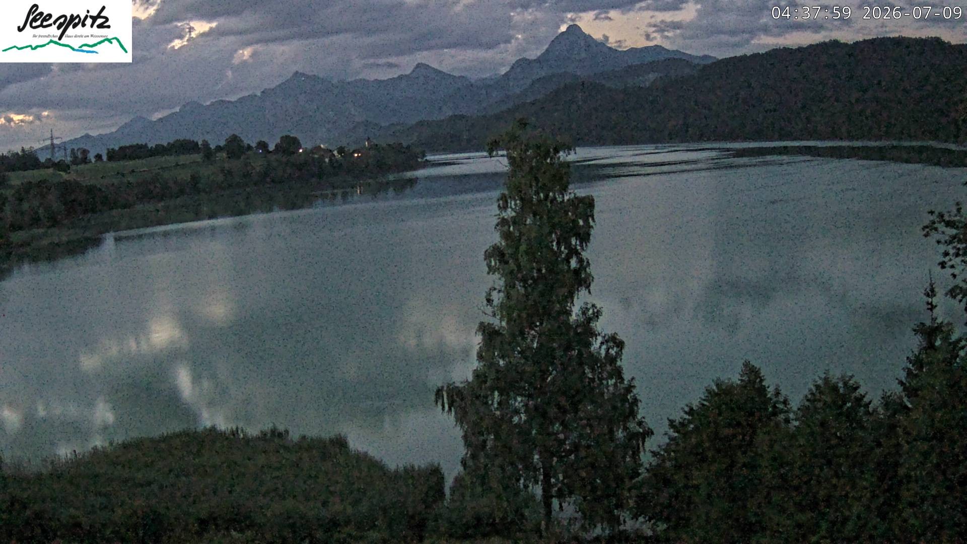 Archiv Foto Webcam Füssen: Blick auf den Weißensee vom Hotel Seespitz