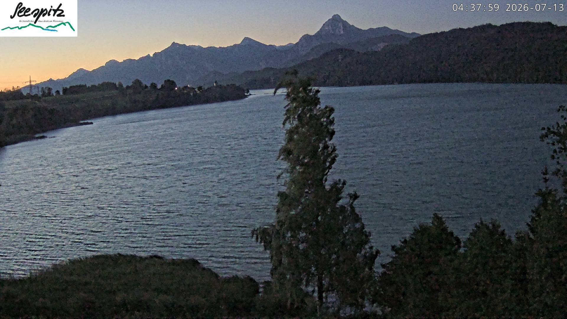 Archiv Foto Webcam Füssen: Blick auf den Weißensee vom Hotel Seespitz