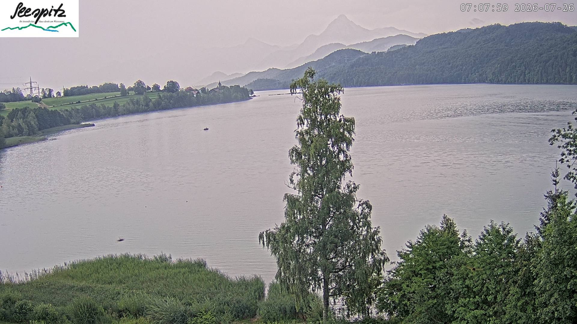 Archiv Foto Webcam Füssen: Blick auf den Weißensee vom Hotel Seespitz
