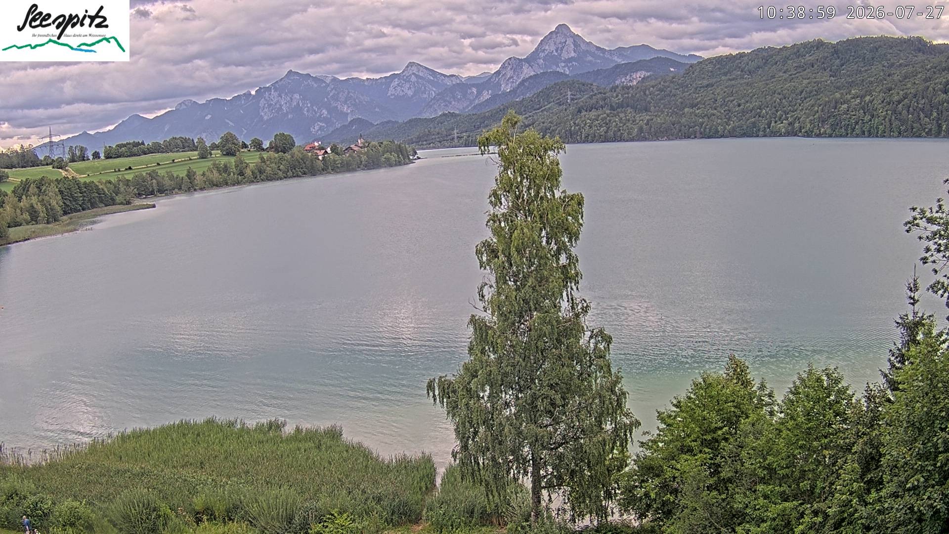 Archiv Foto Webcam Füssen: Blick auf den Weißensee vom Hotel Seespitz
