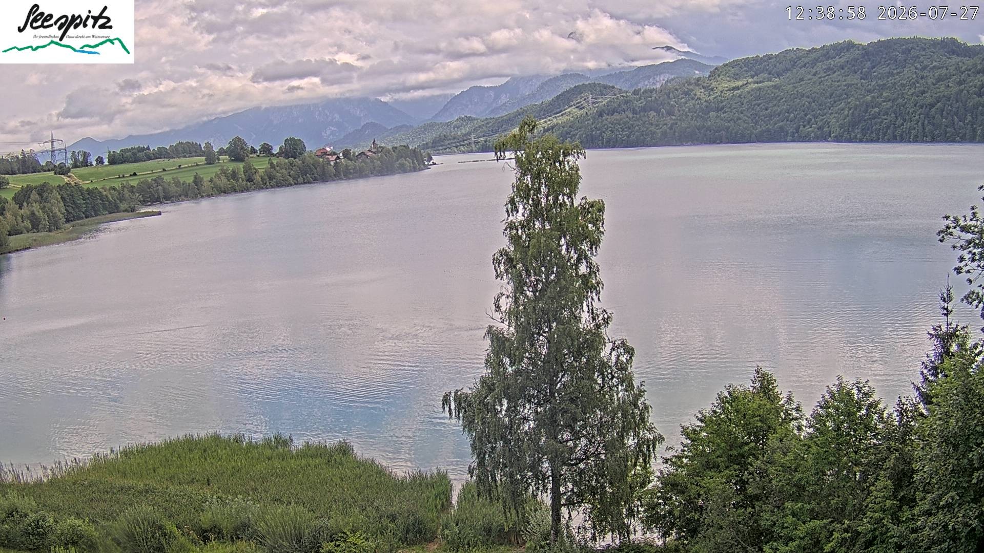 Archiv Foto Webcam Füssen: Blick auf den Weißensee vom Hotel Seespitz