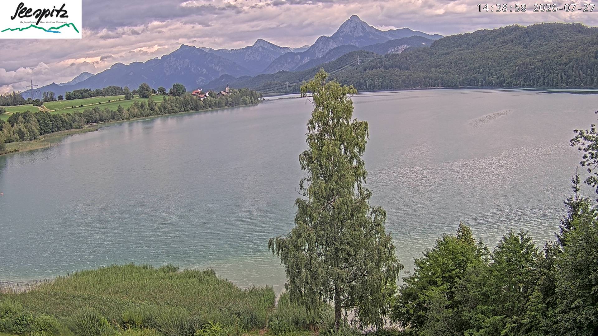 Archiv Foto Webcam Füssen: Blick auf den Weißensee vom Hotel Seespitz