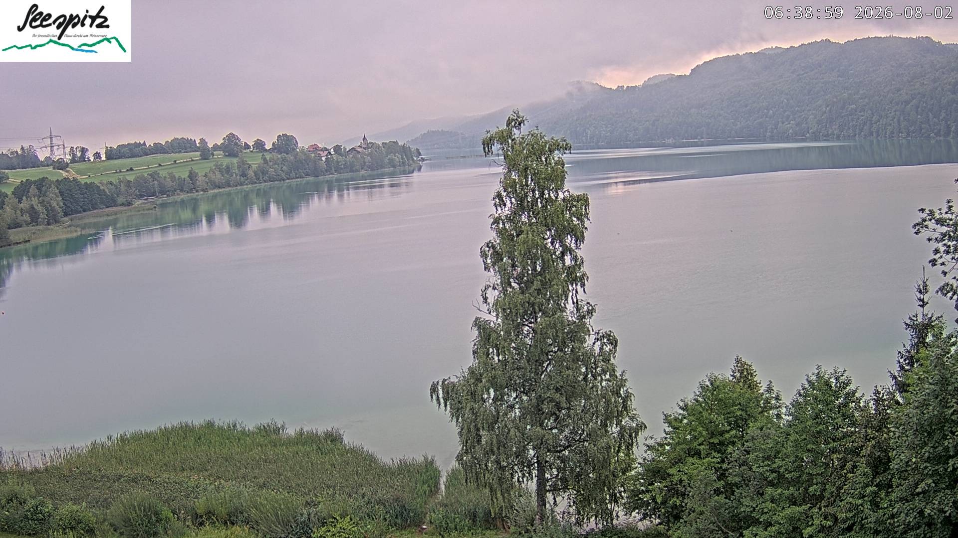Archiv Foto Webcam Füssen: Blick auf den Weißensee vom Hotel Seespitz