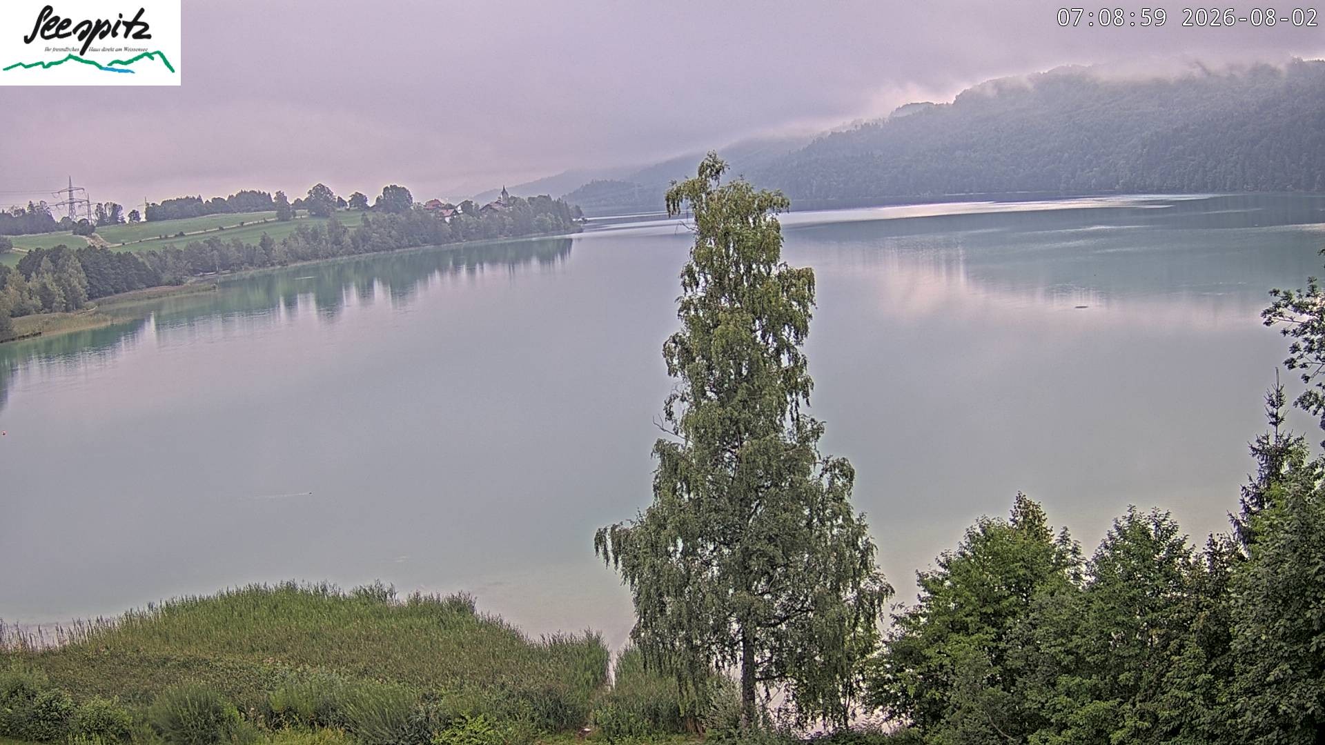 Archiv Foto Webcam Füssen: Blick auf den Weißensee vom Hotel Seespitz