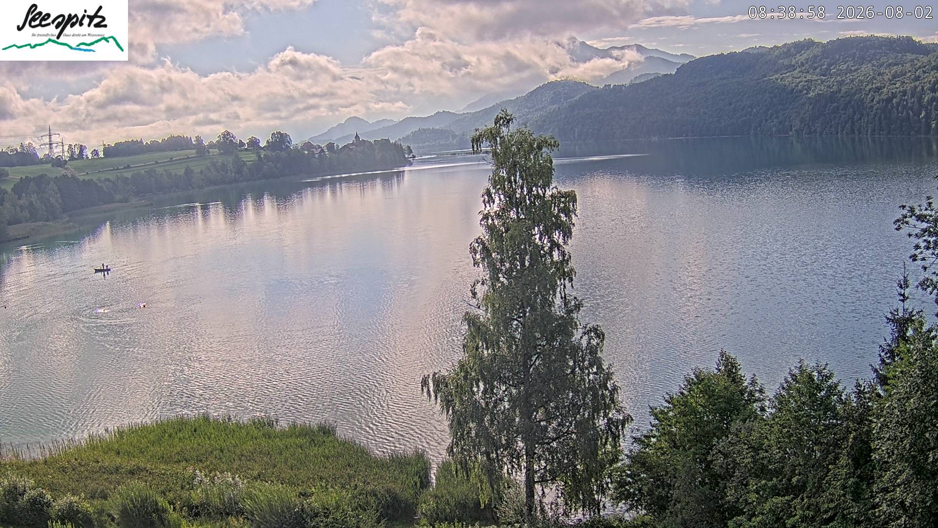 Archiv Foto Webcam Füssen: Blick auf den Weißensee vom Hotel Seespitz