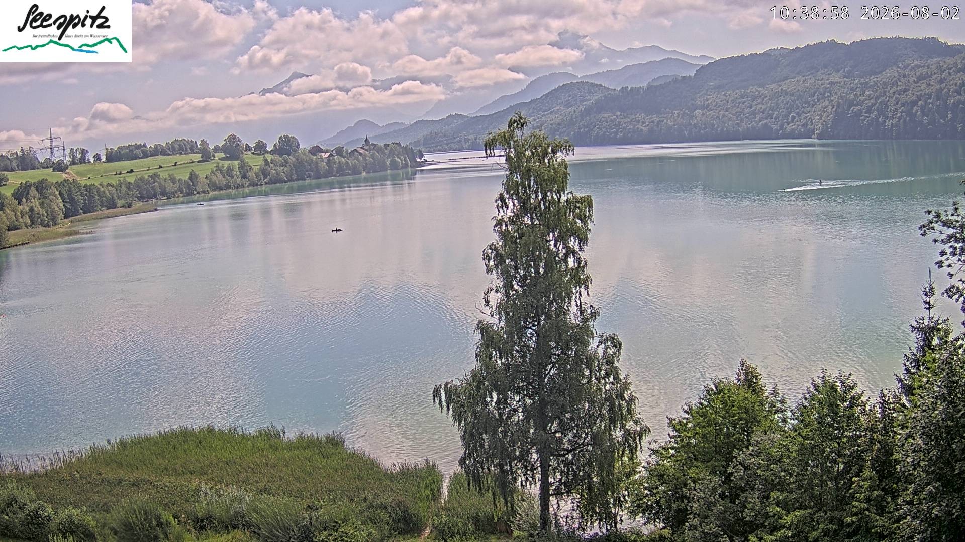 Archiv Foto Webcam Füssen: Blick auf den Weißensee vom Hotel Seespitz