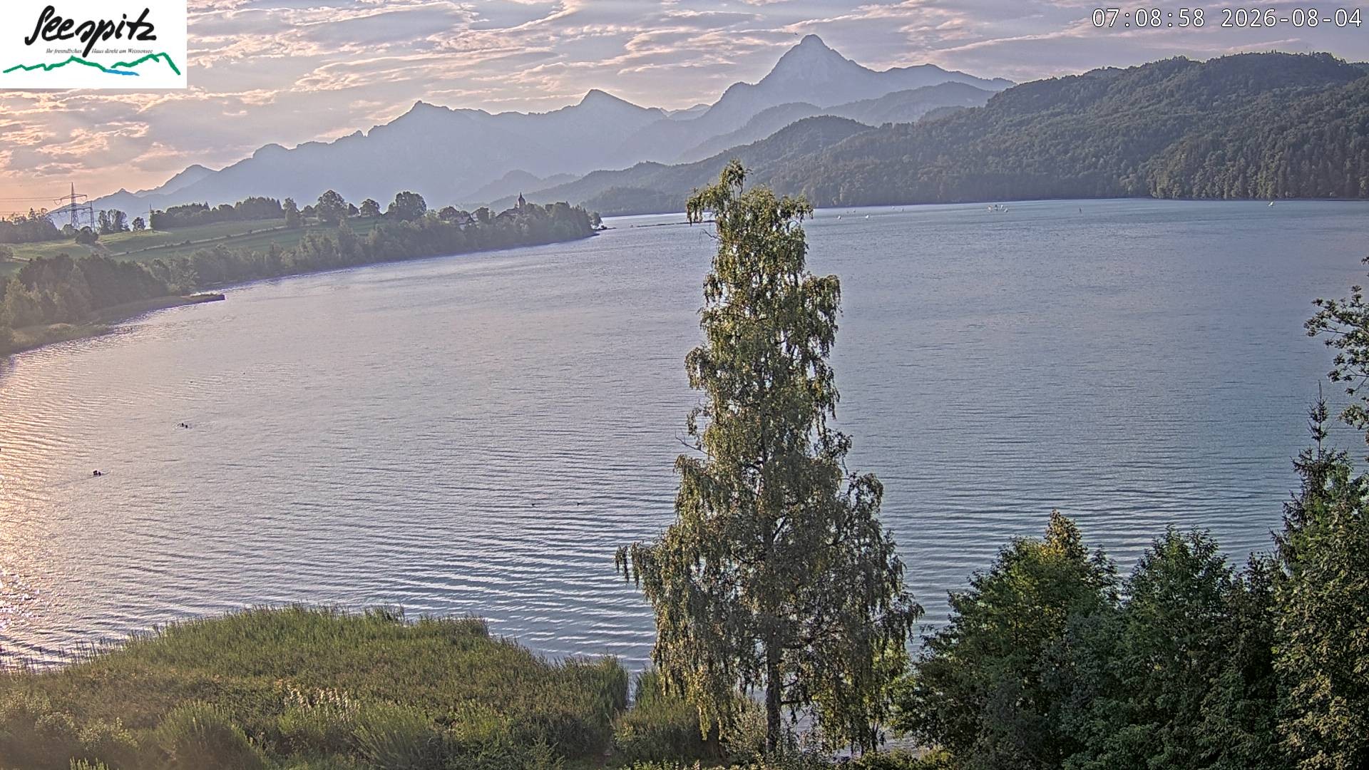 Archiv Foto Webcam Füssen: Blick auf den Weißensee vom Hotel Seespitz