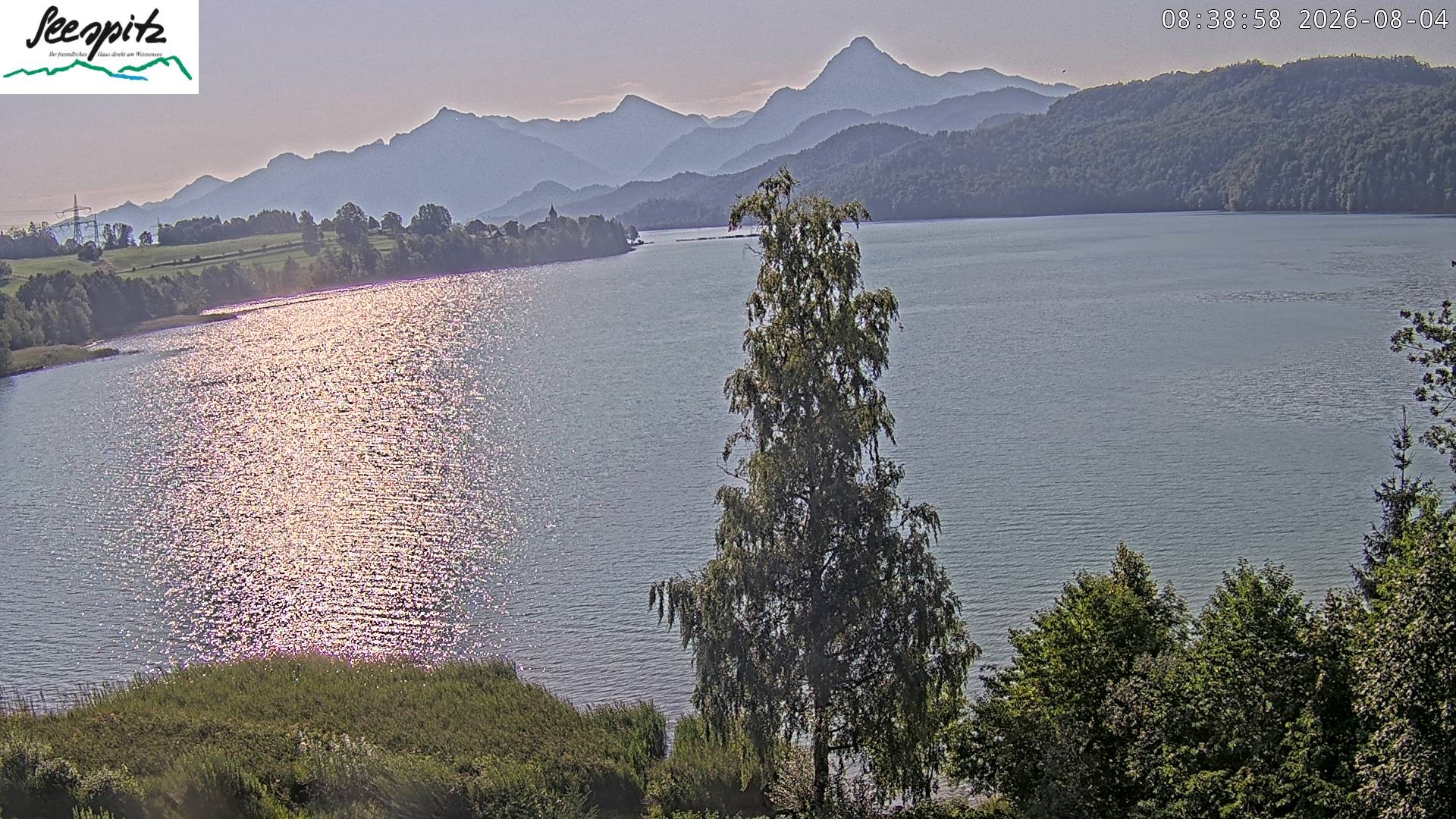 Archiv Foto Webcam Füssen: Blick auf den Weißensee vom Hotel Seespitz