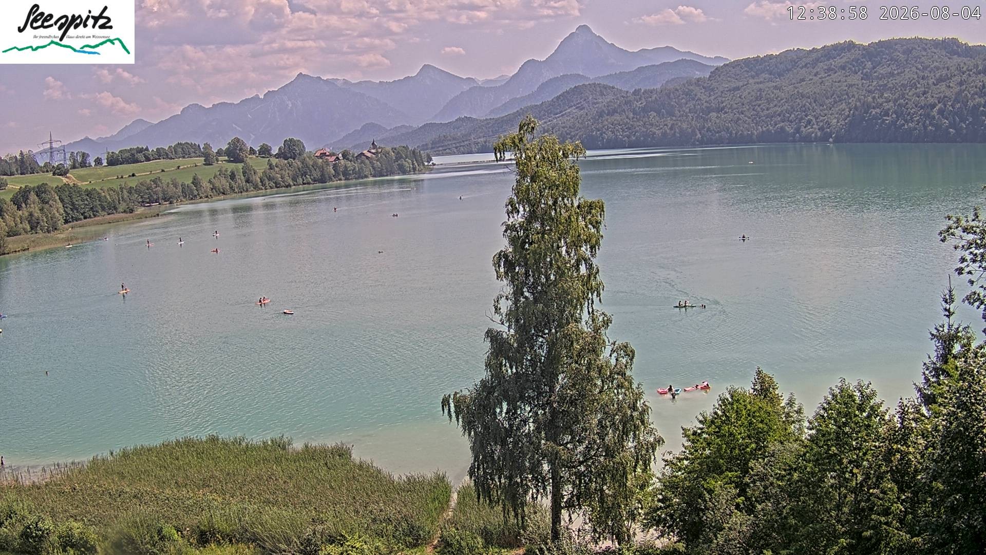 Archiv Foto Webcam Füssen: Blick auf den Weißensee vom Hotel Seespitz