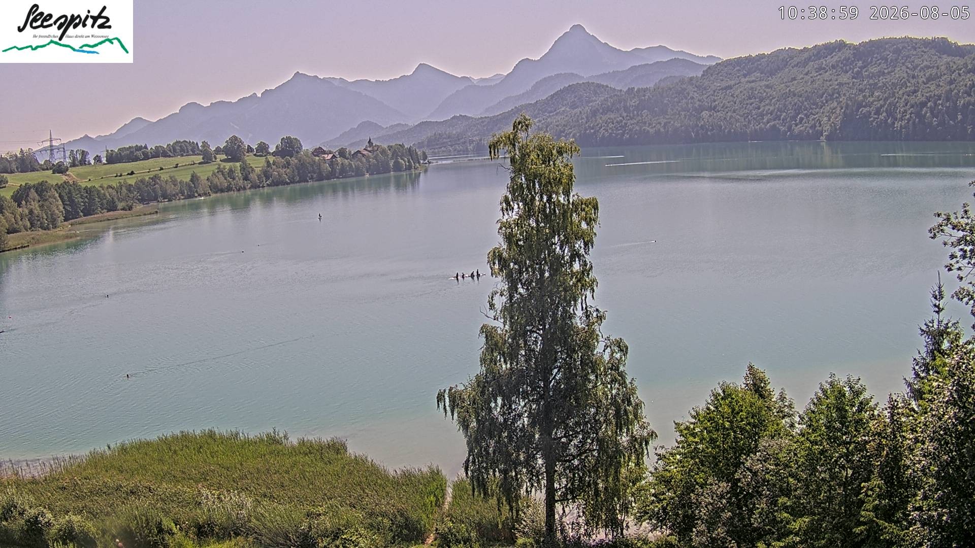Archiv Foto Webcam Füssen: Blick auf den Weißensee vom Hotel Seespitz