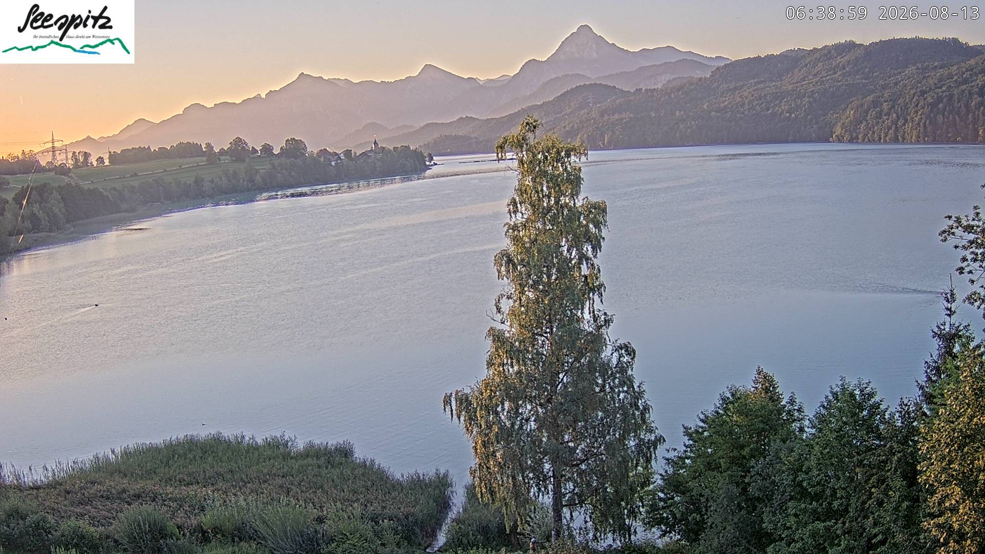 Archiv Foto Webcam Füssen: Blick auf den Weißensee vom Hotel Seespitz