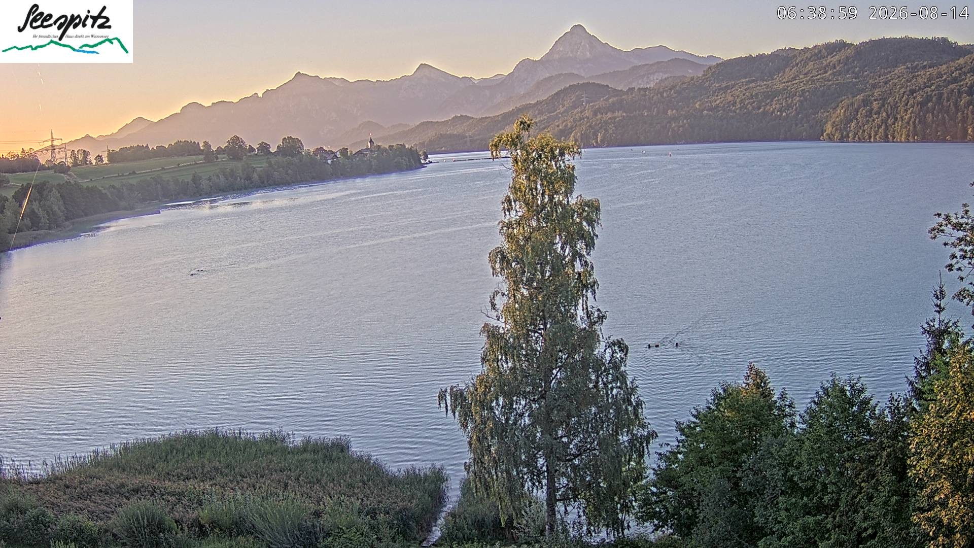 Archiv Foto Webcam Füssen: Blick auf den Weißensee vom Hotel Seespitz